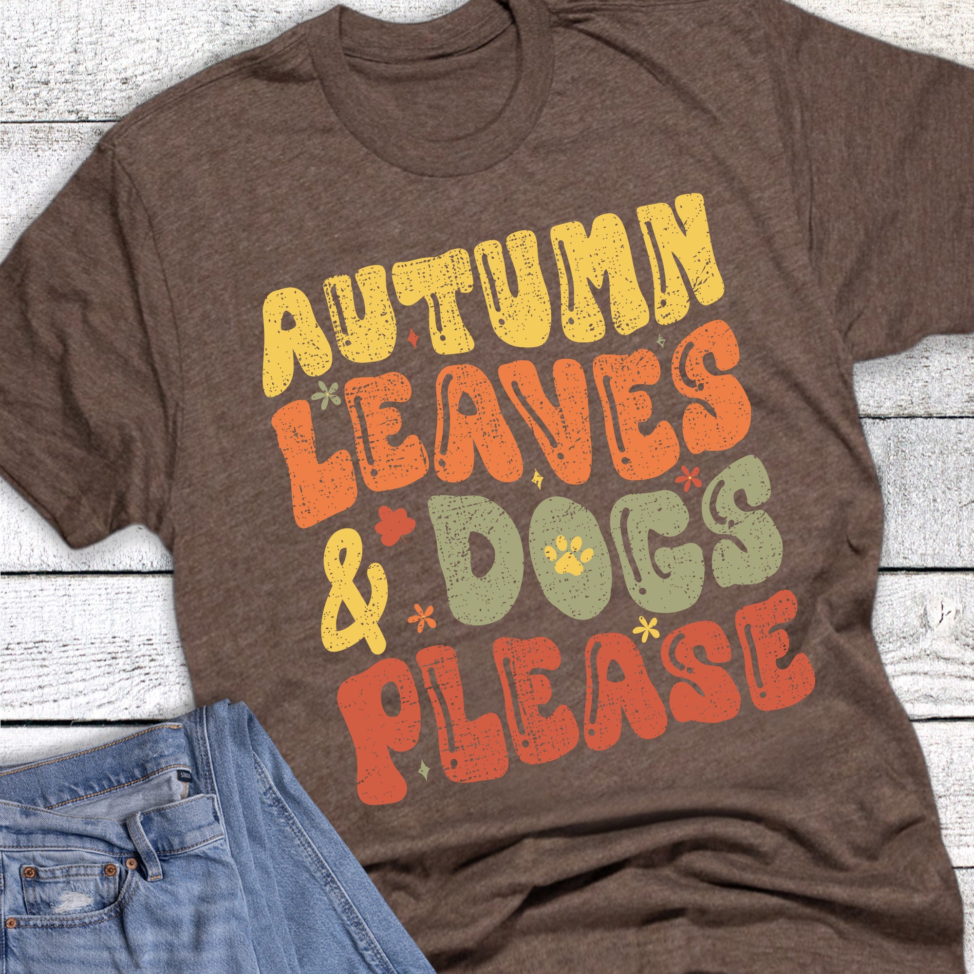 Fall Autumn Leaves and Dogs Please