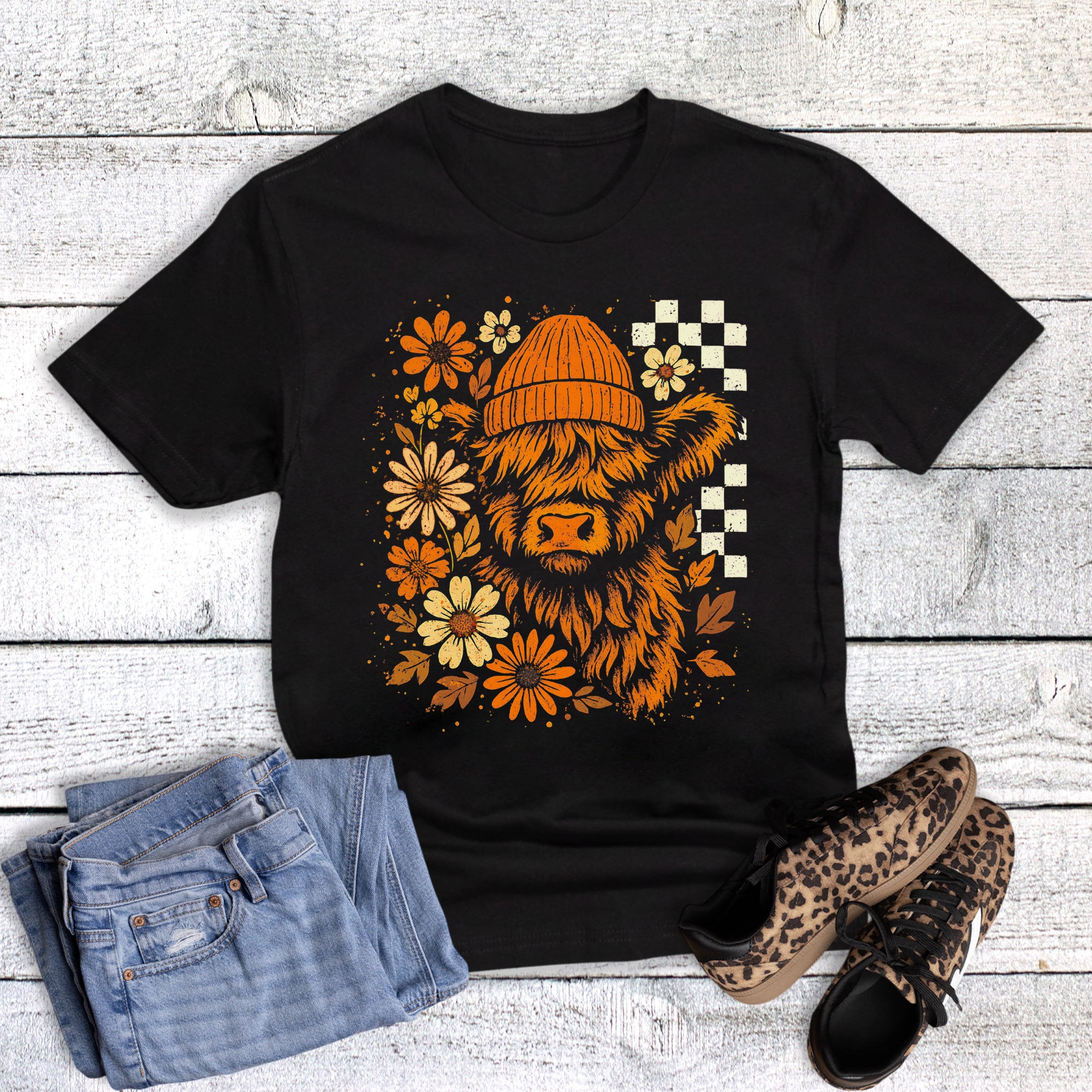 Fall Boho Cow Checked