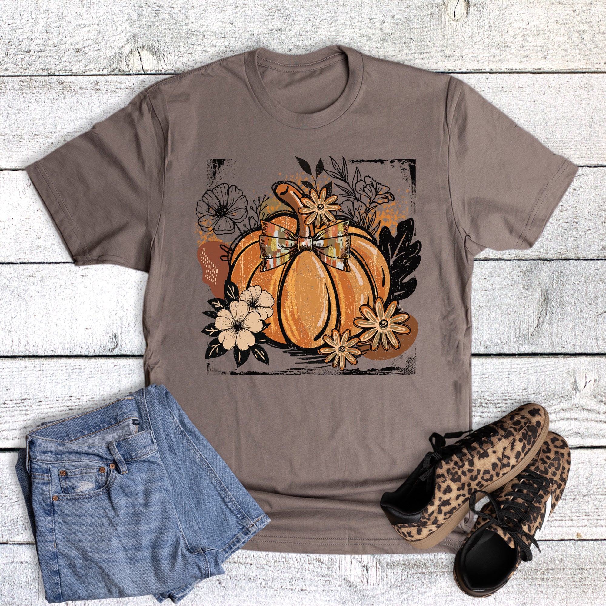 Fall Boho Floral Bow Pumpkin