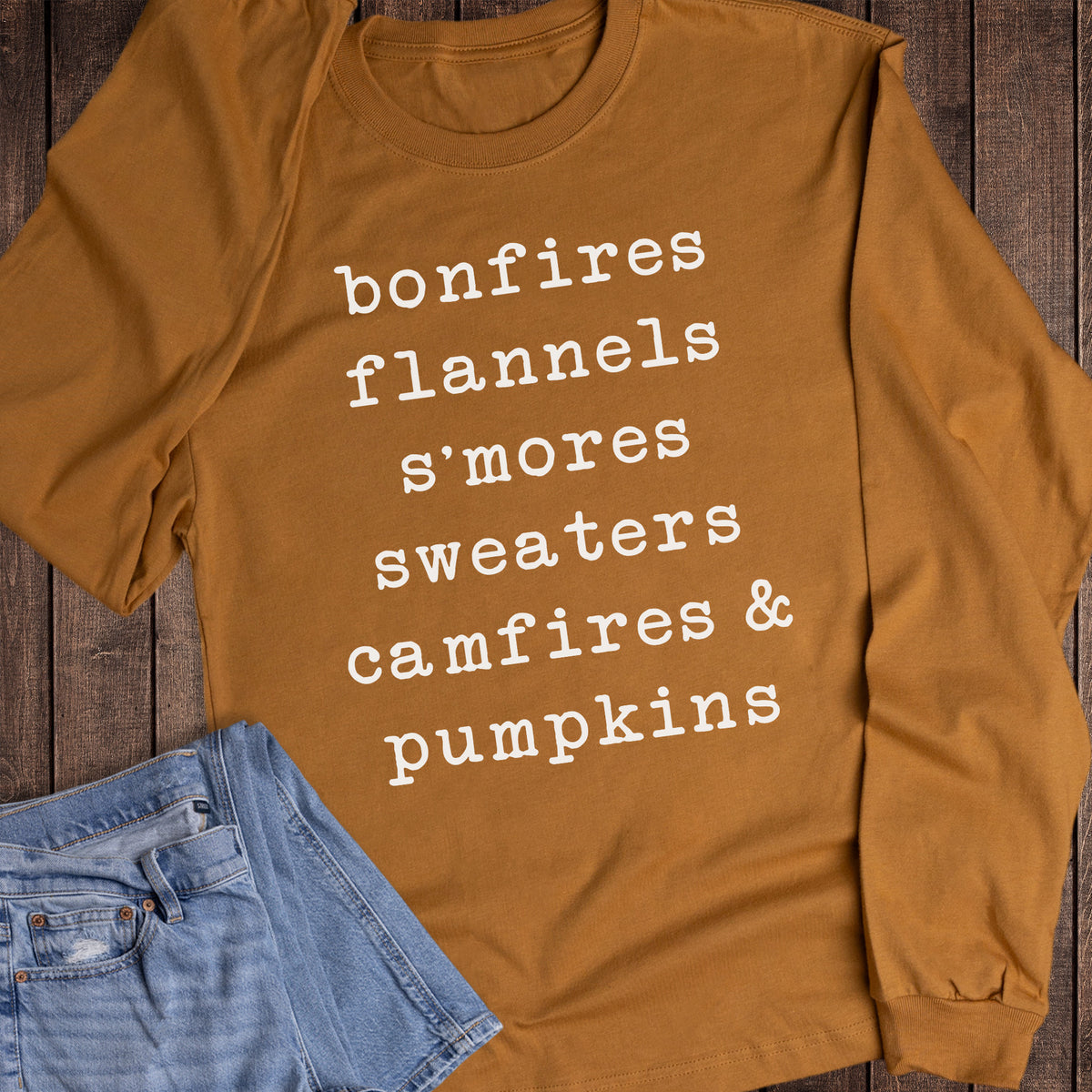 Fall Bonfires Flannels Sweaters Long Sleeve