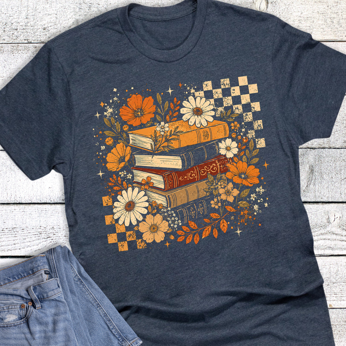 Fall Books Reading Boho Floral