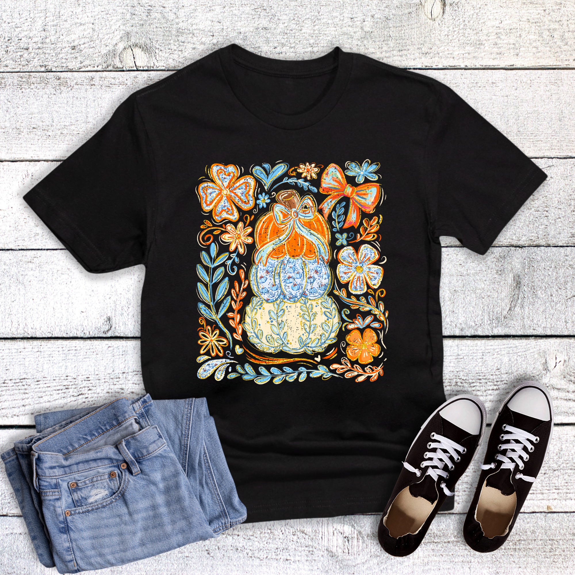 Fall Bow Pumpkin Stack