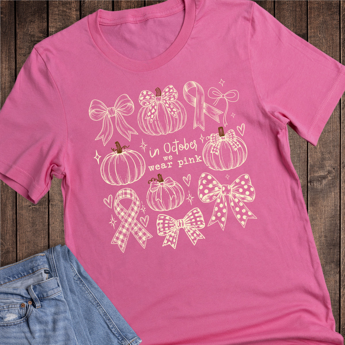 Fall Breast Cancer In October We Wear Pink Doodles