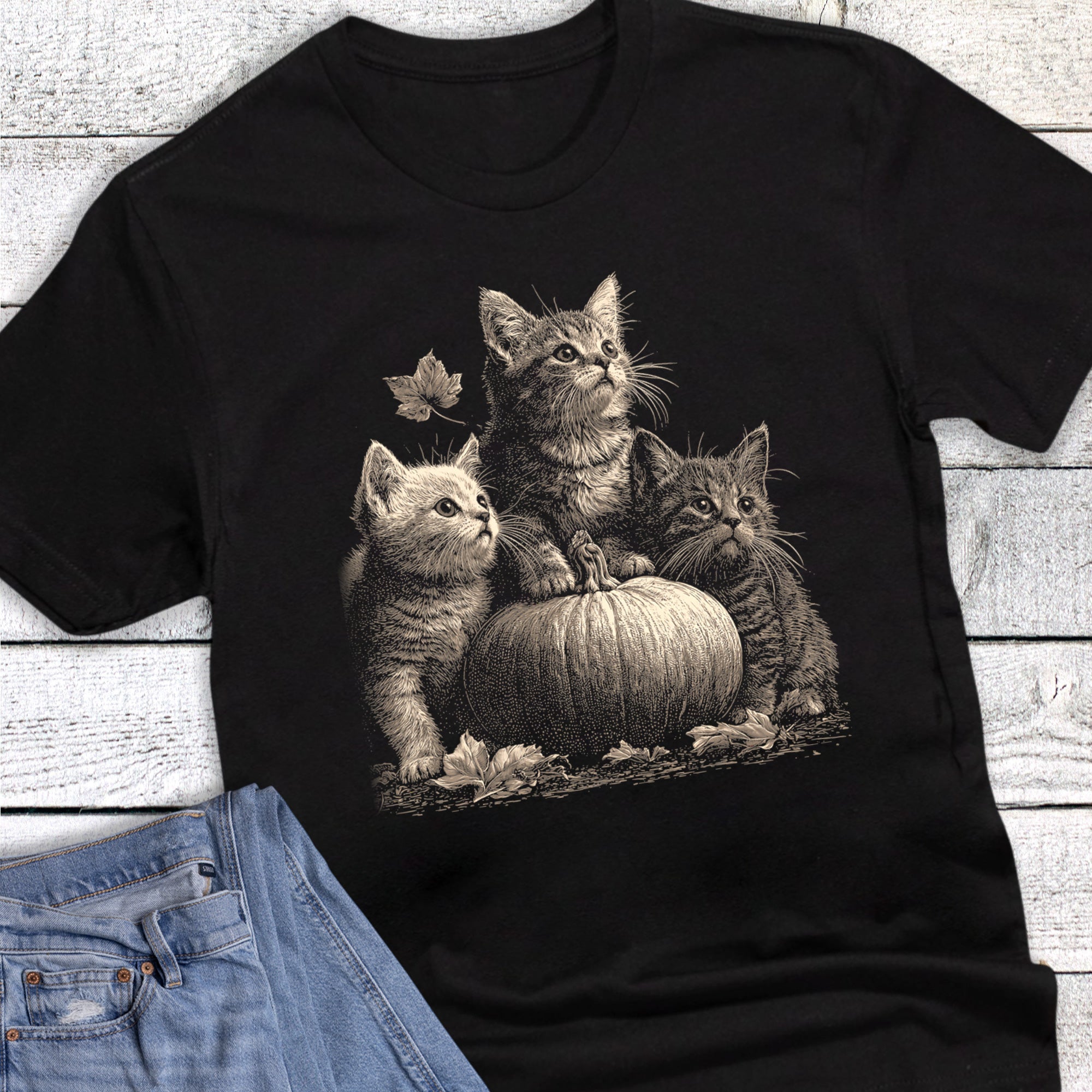 Fall Cats with Pumpkin