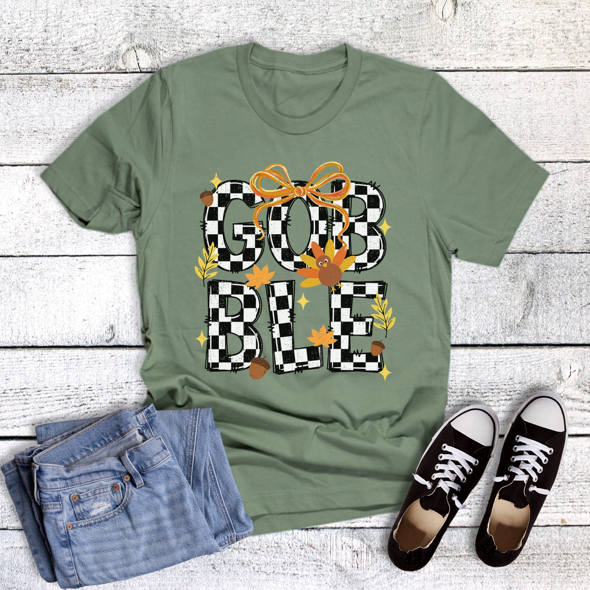 Fall Checkered Floral Gobble