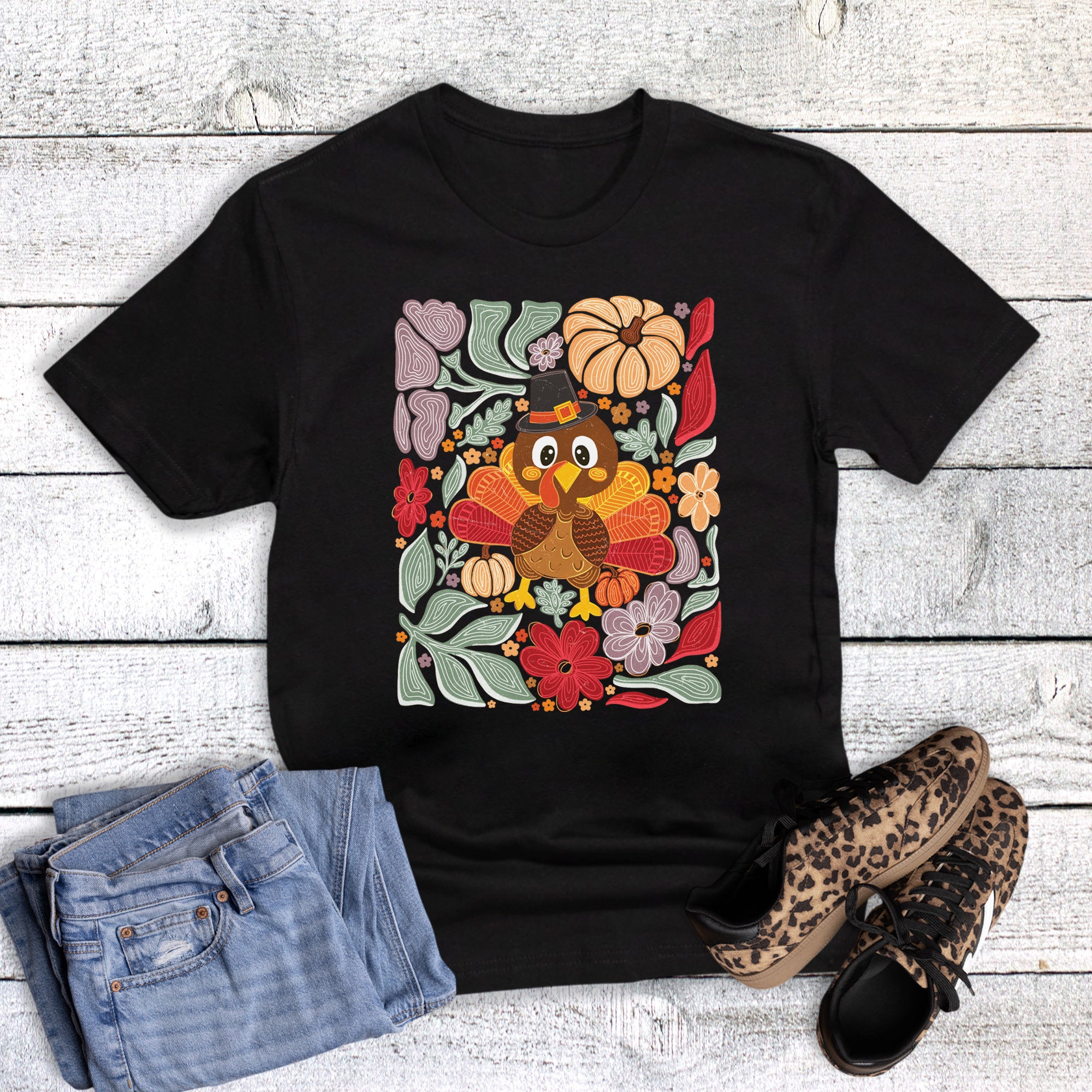 Fall Floral Turkey Collage