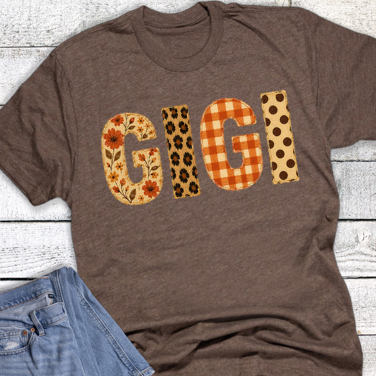 Fall Gigi Leopard Floral Check Dot
