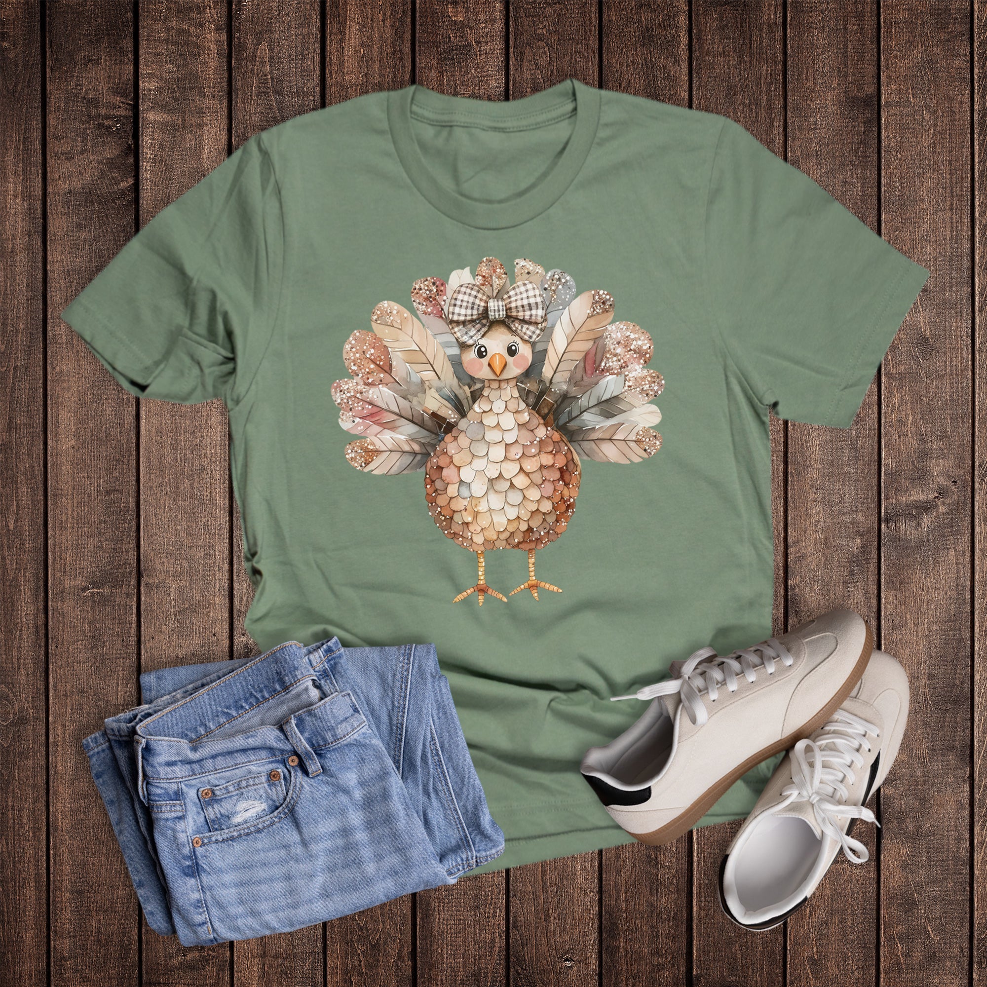 Fall Glitter Bow Turkey