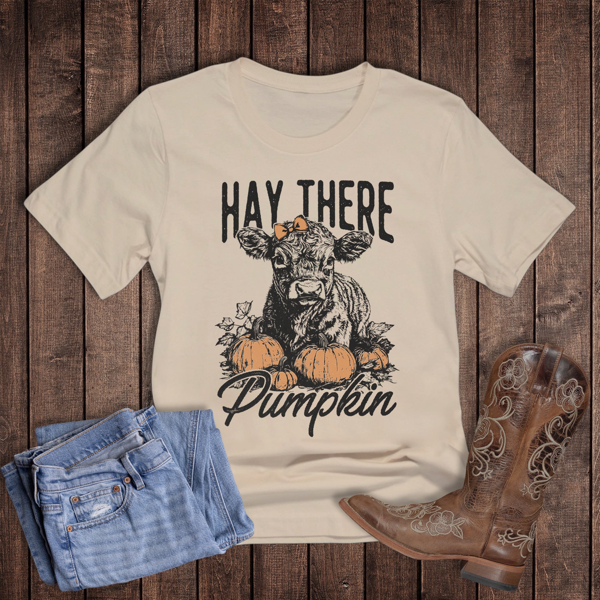 Fall Hay There Pumpkin Cow
