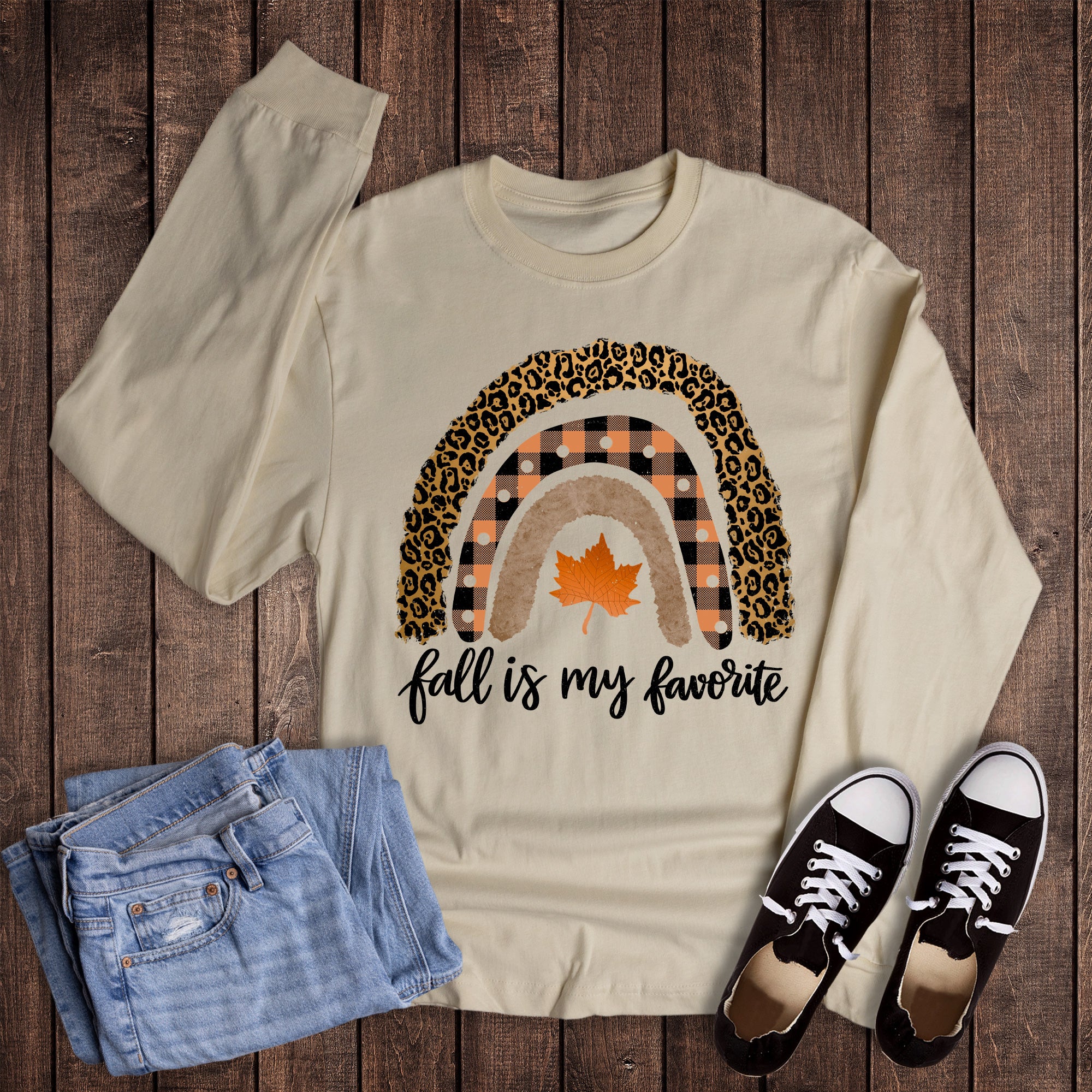 Fall Is My Favorite Rainbow Long Sleeve