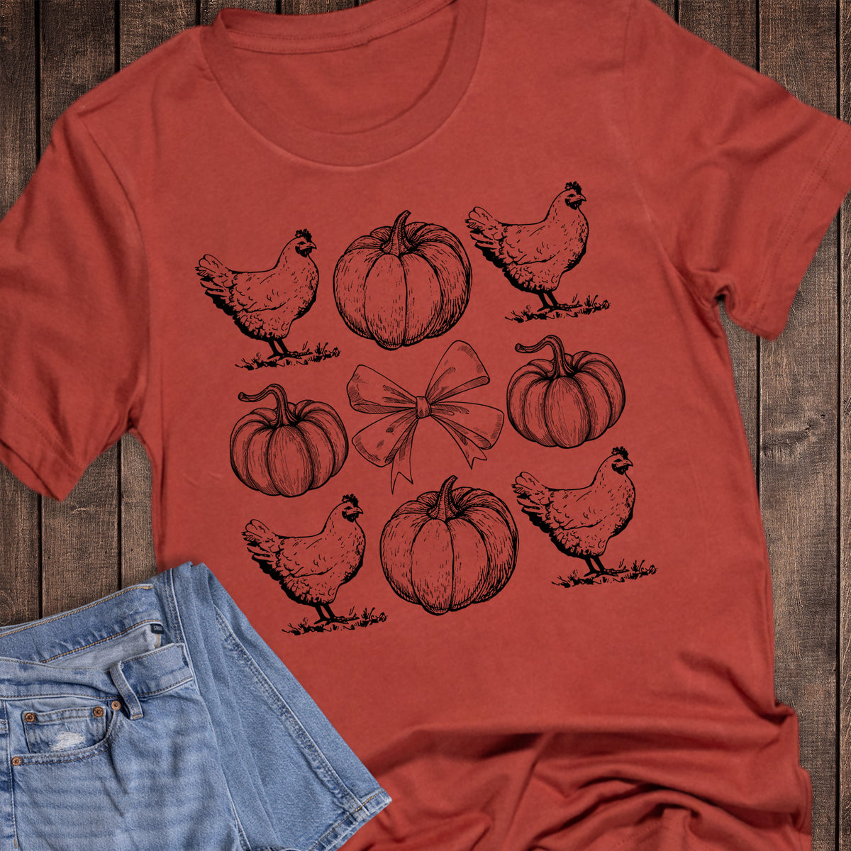 Fall Pumpkins Chickens