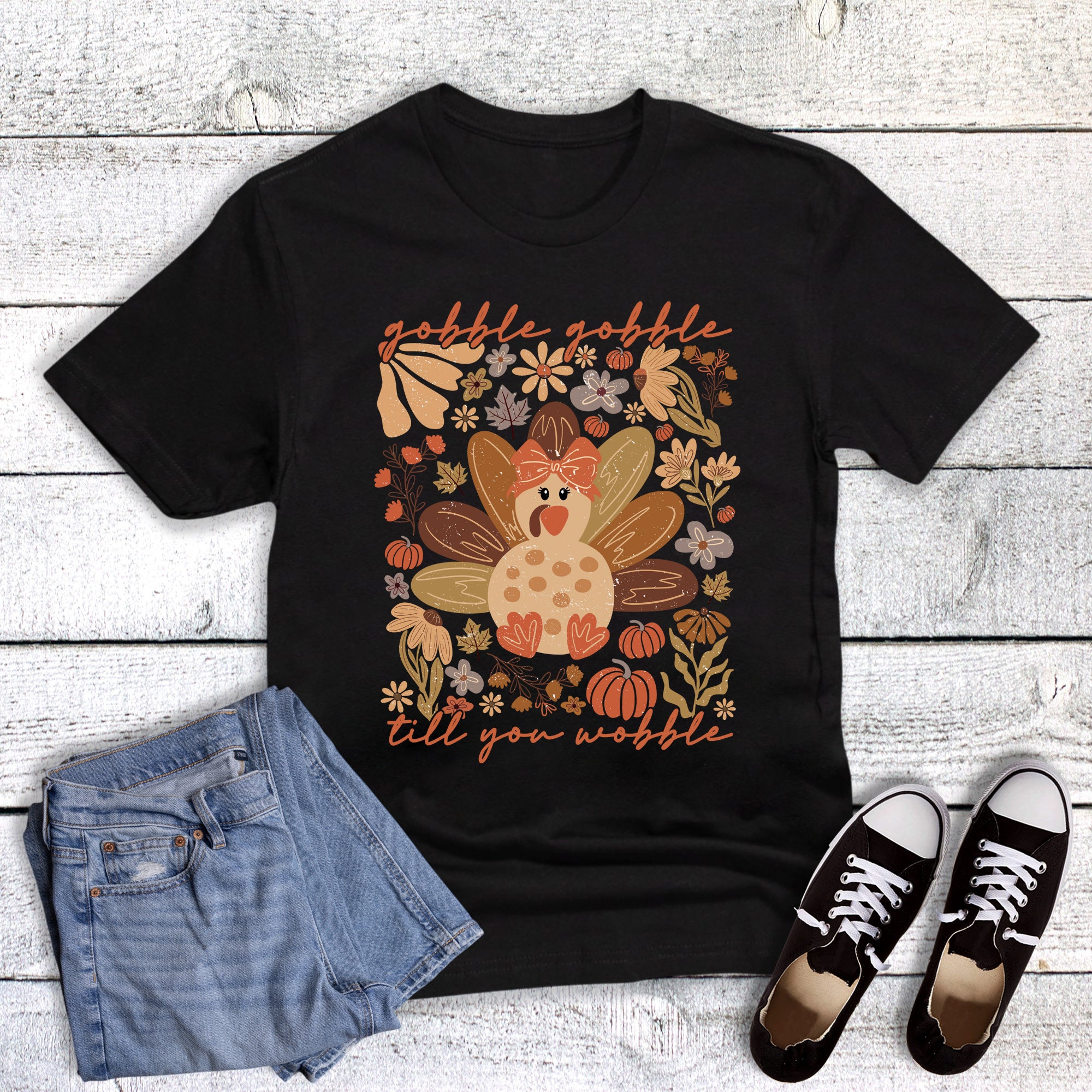 Fall Thanksgiving Boho Turkey Gobble Till You Wobble