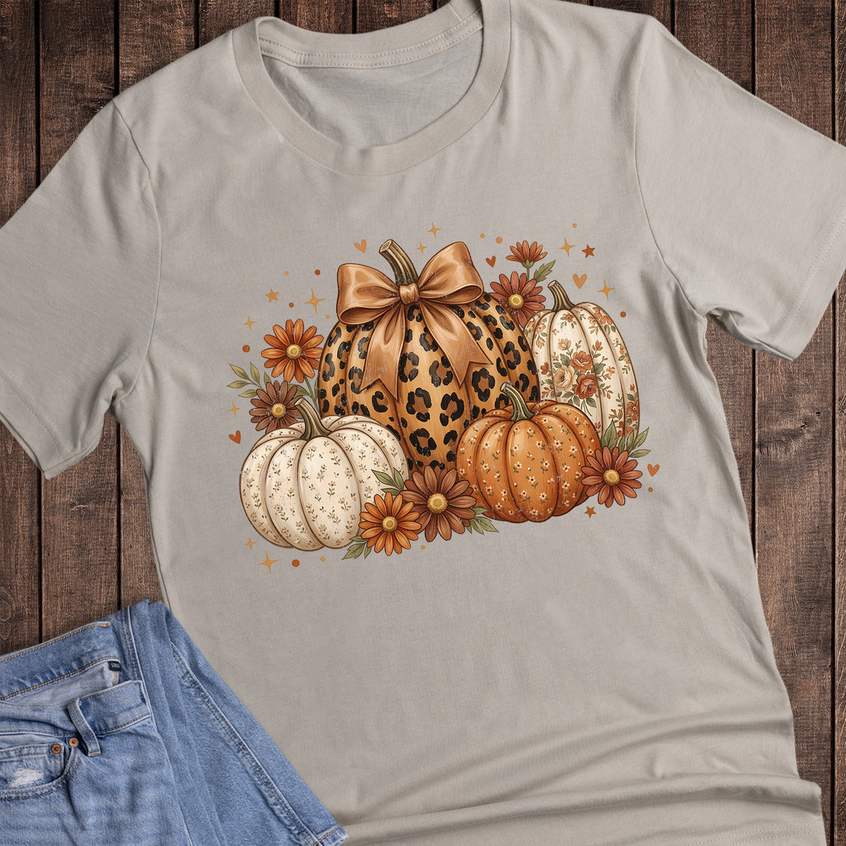 Fall Thanksgiving Patterned Pumpkins Floral