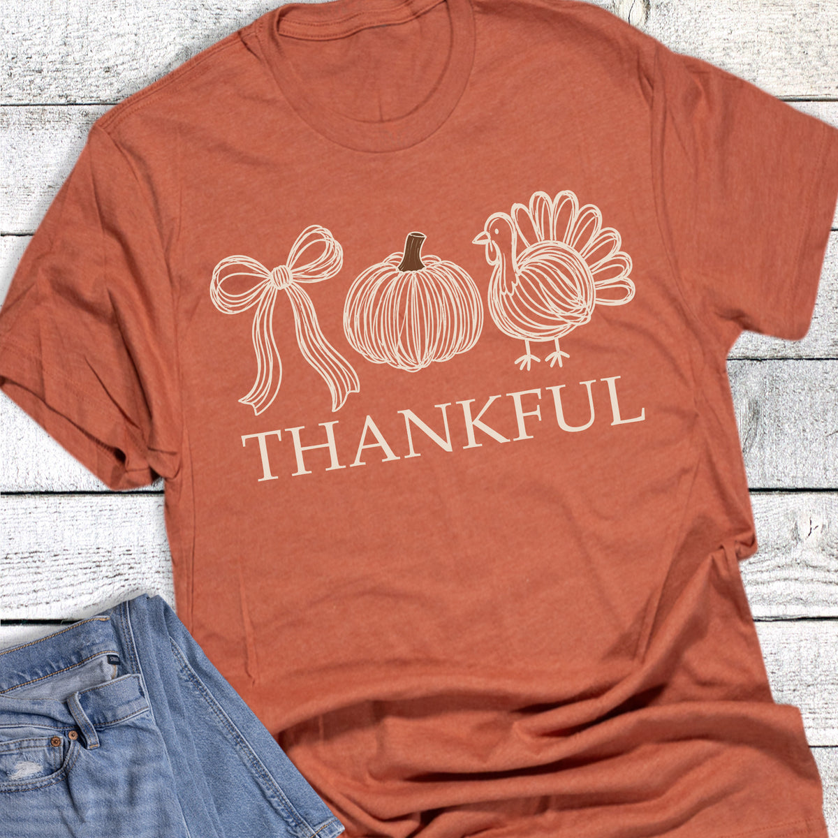 Fall Thanksgiving Thankful Bow Pumpkin Turkey