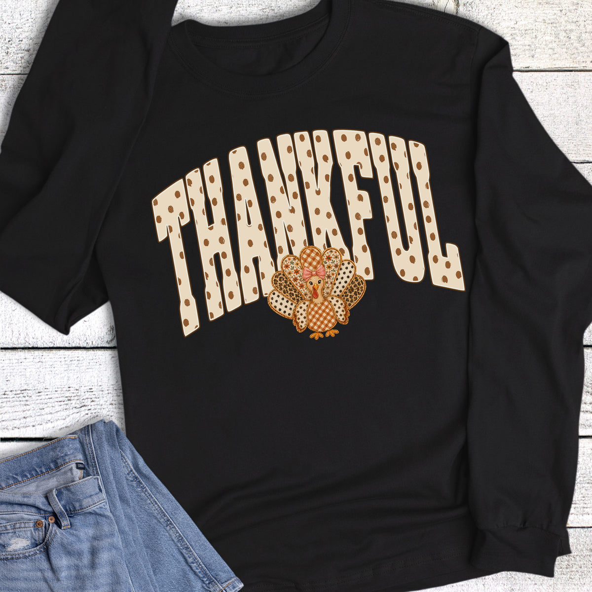 Fall Thanksgiving Turkey Thankful Long Sleeve