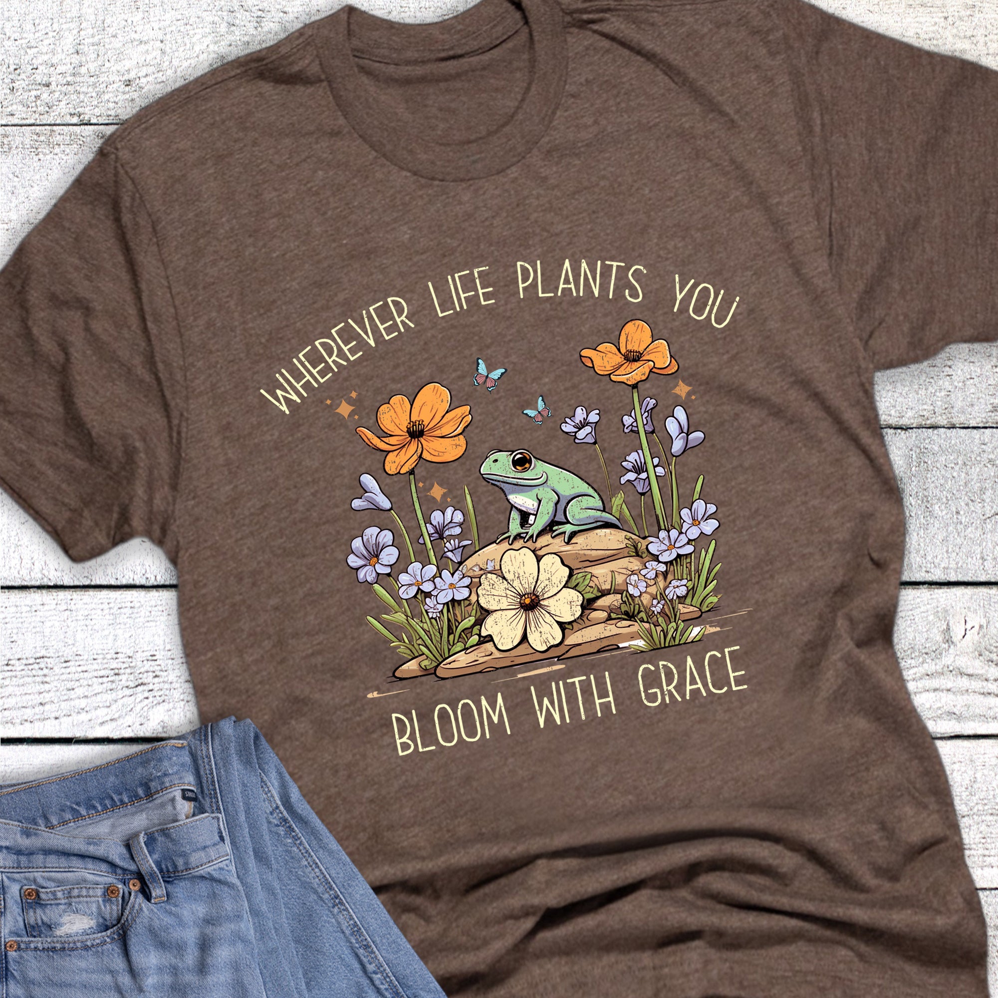 Floral Bloom with Grace Frog Nature