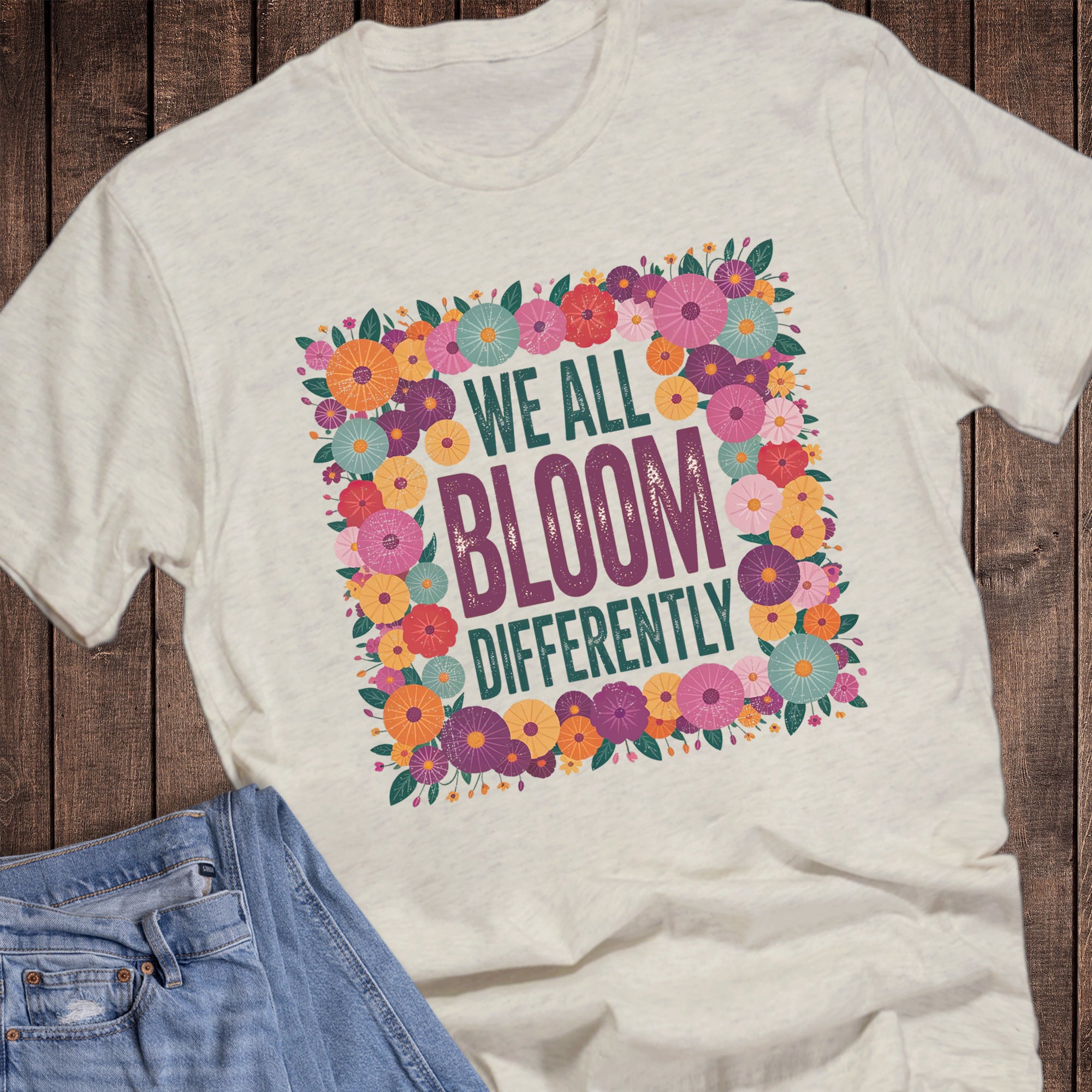 Floral We All Bloom Differently Square