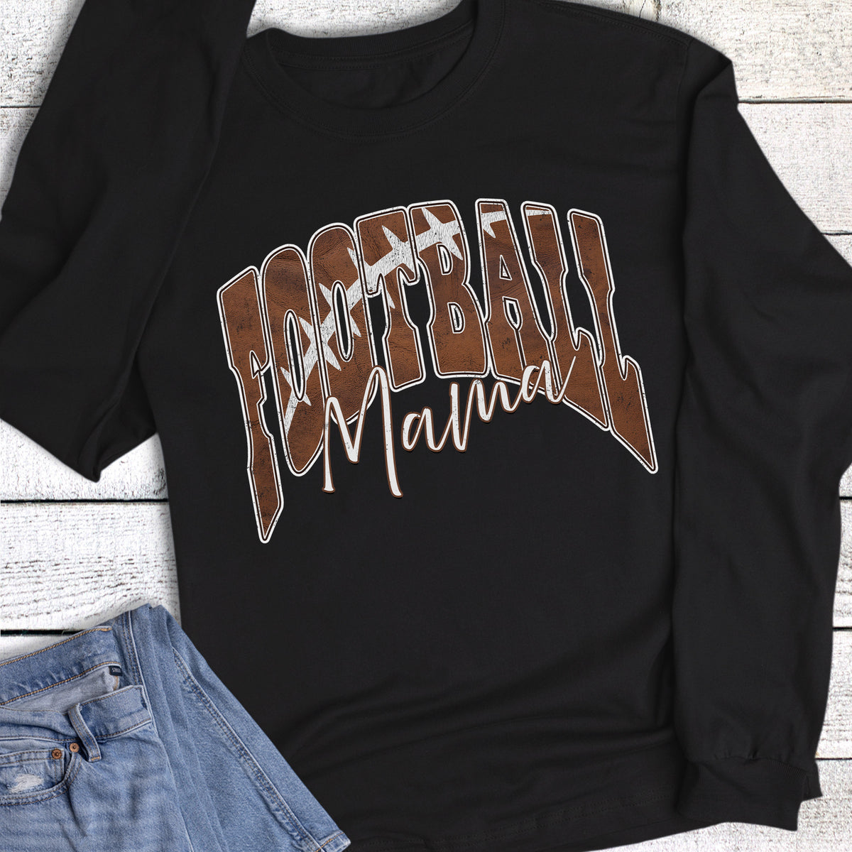 Football Mama Textured Long Sleeve
