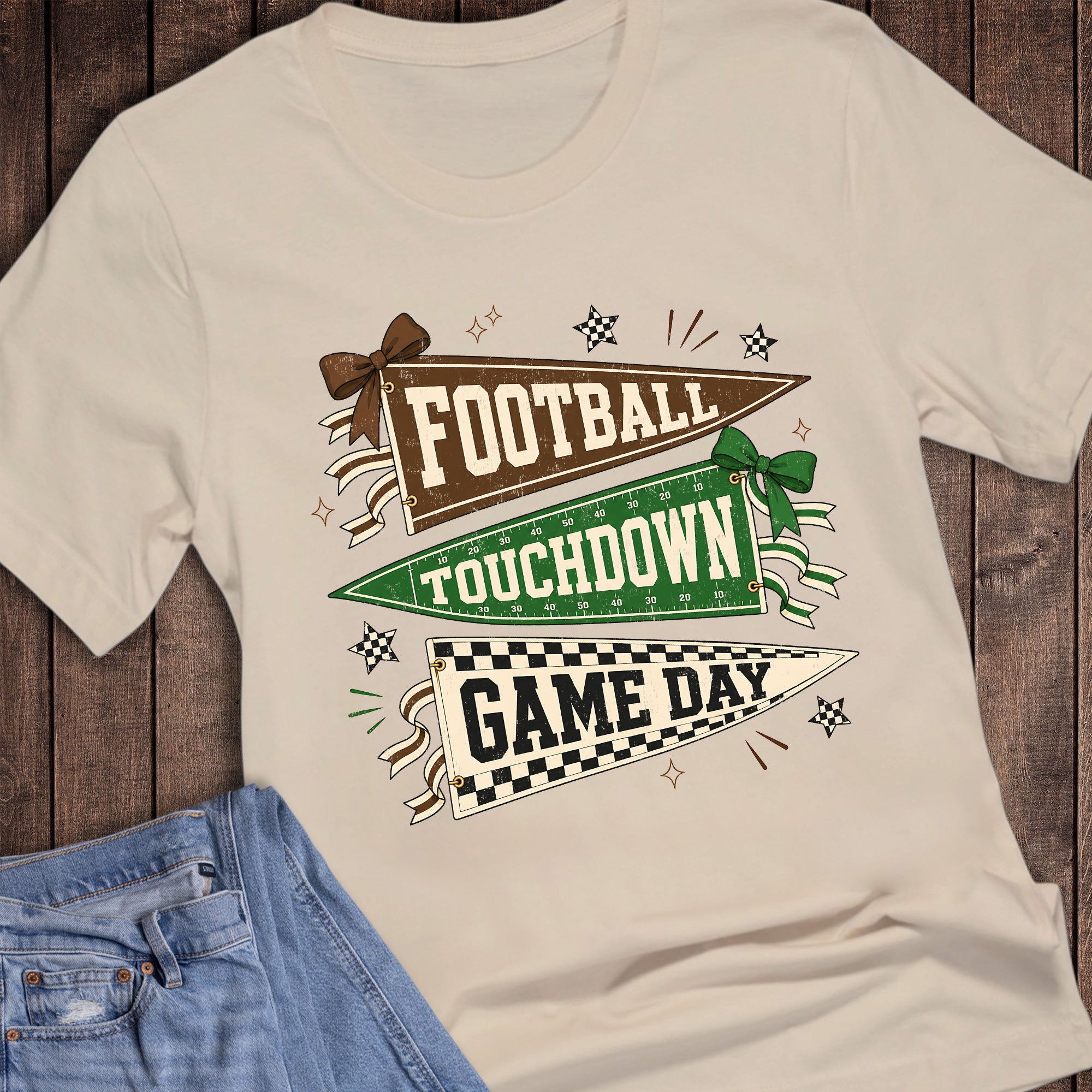 Football Touchdown Game Day Pennant Trio