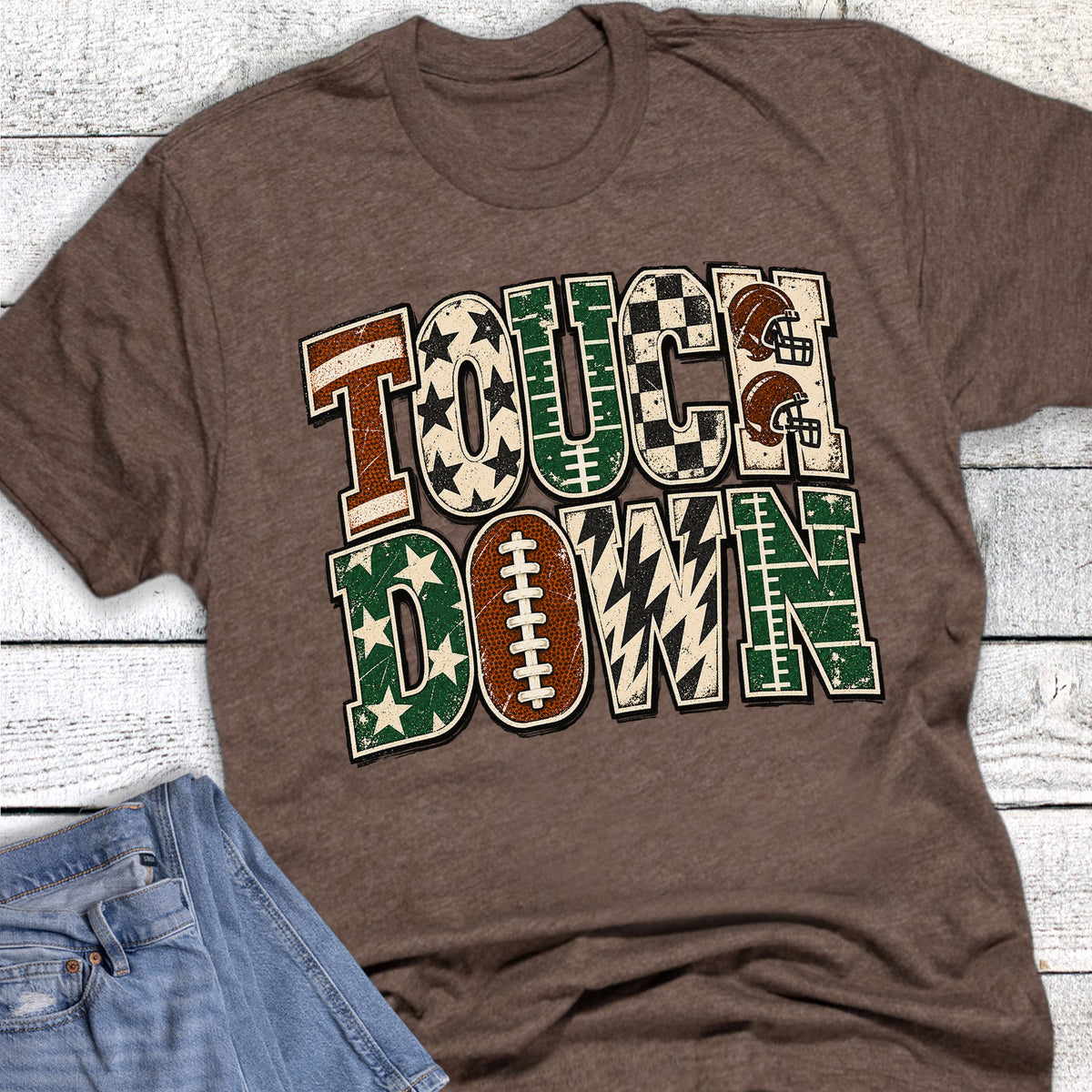 Football Touchdown Stars Field Helmets