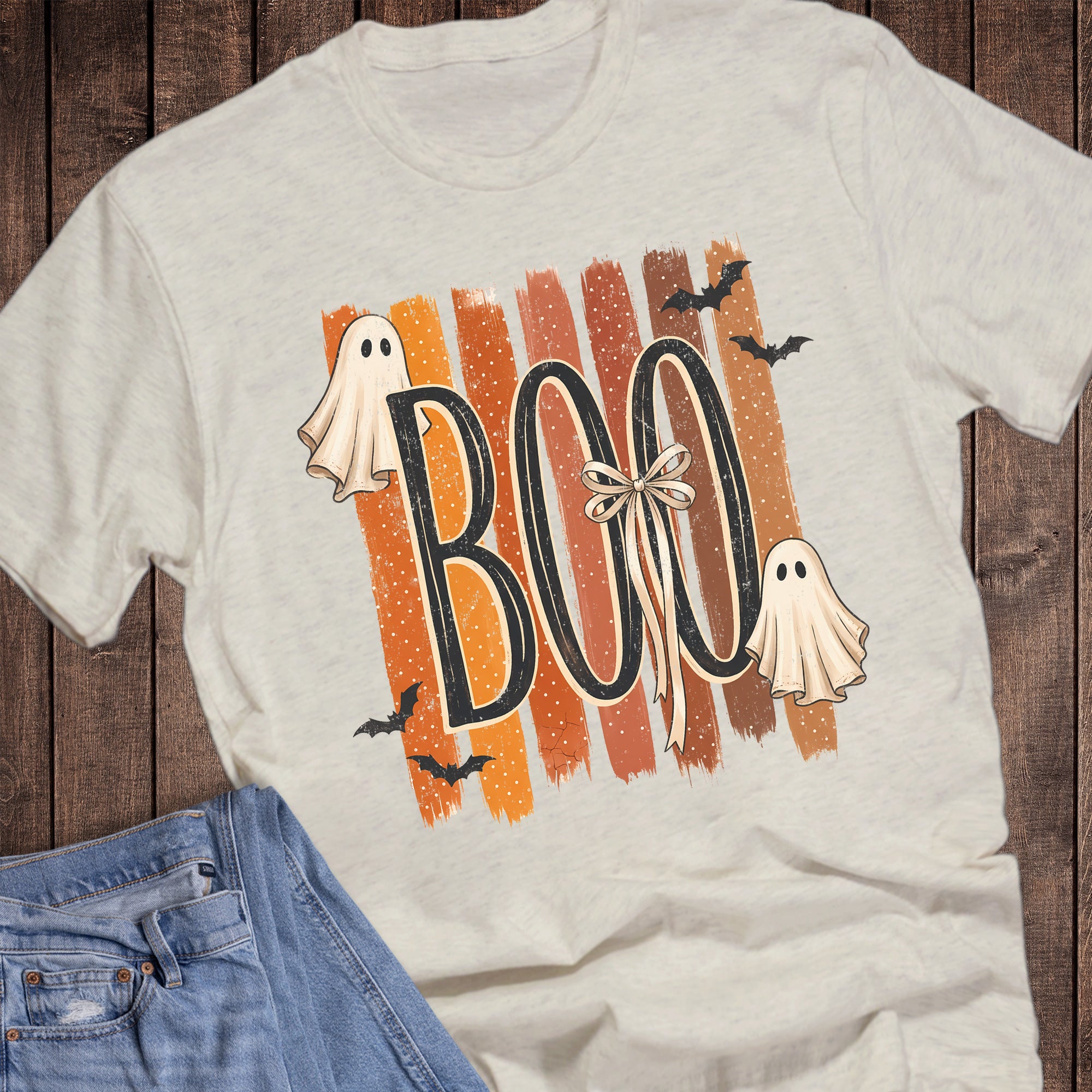 Halloween Boo Ghost Stripes