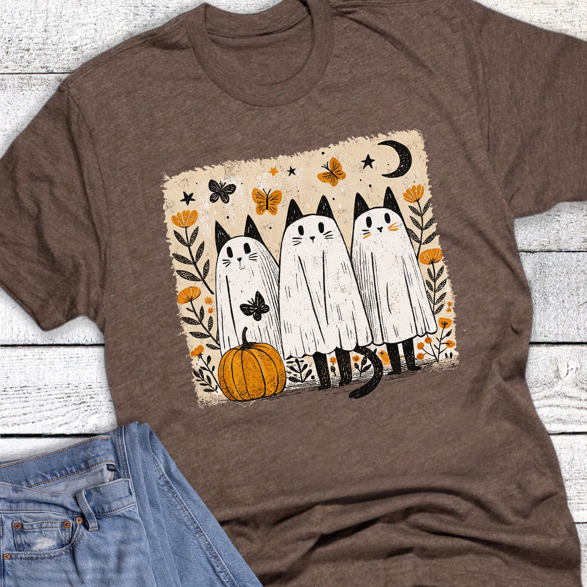 Halloween Cats Ghost Pumpkin