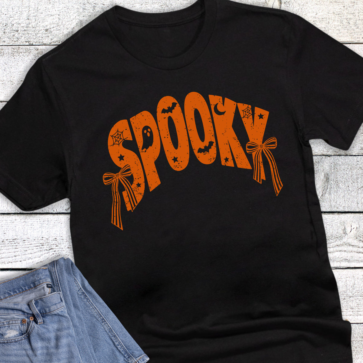 Halloween Spooky Ghost Bats Moon