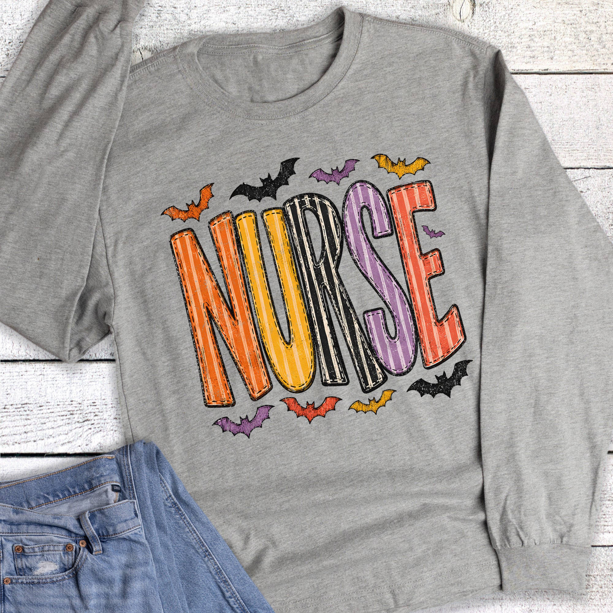 Halloween Striped Nurse Long Sleeve