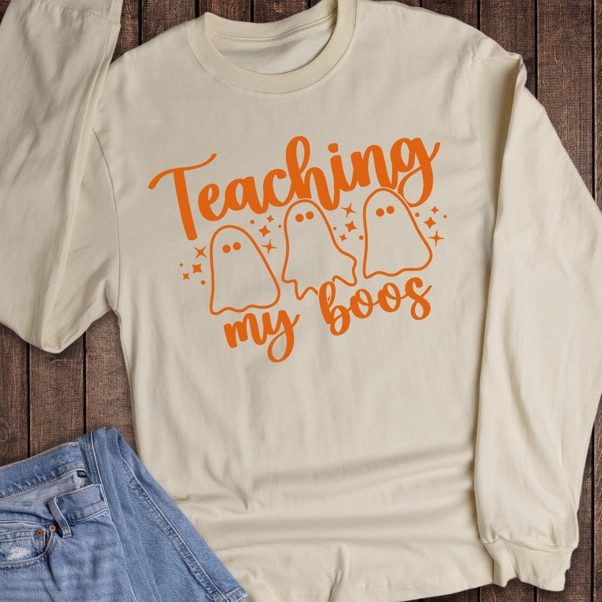 Halloween Teacher Teaching My Boos Ghost Long Sleeve
