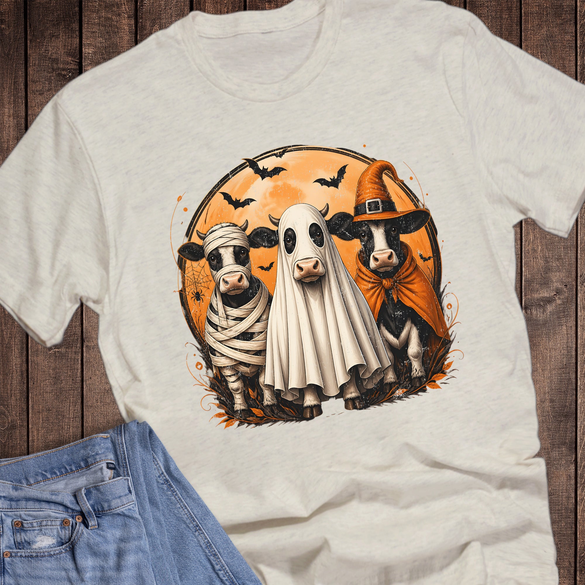 Halloween Western Cows Moon