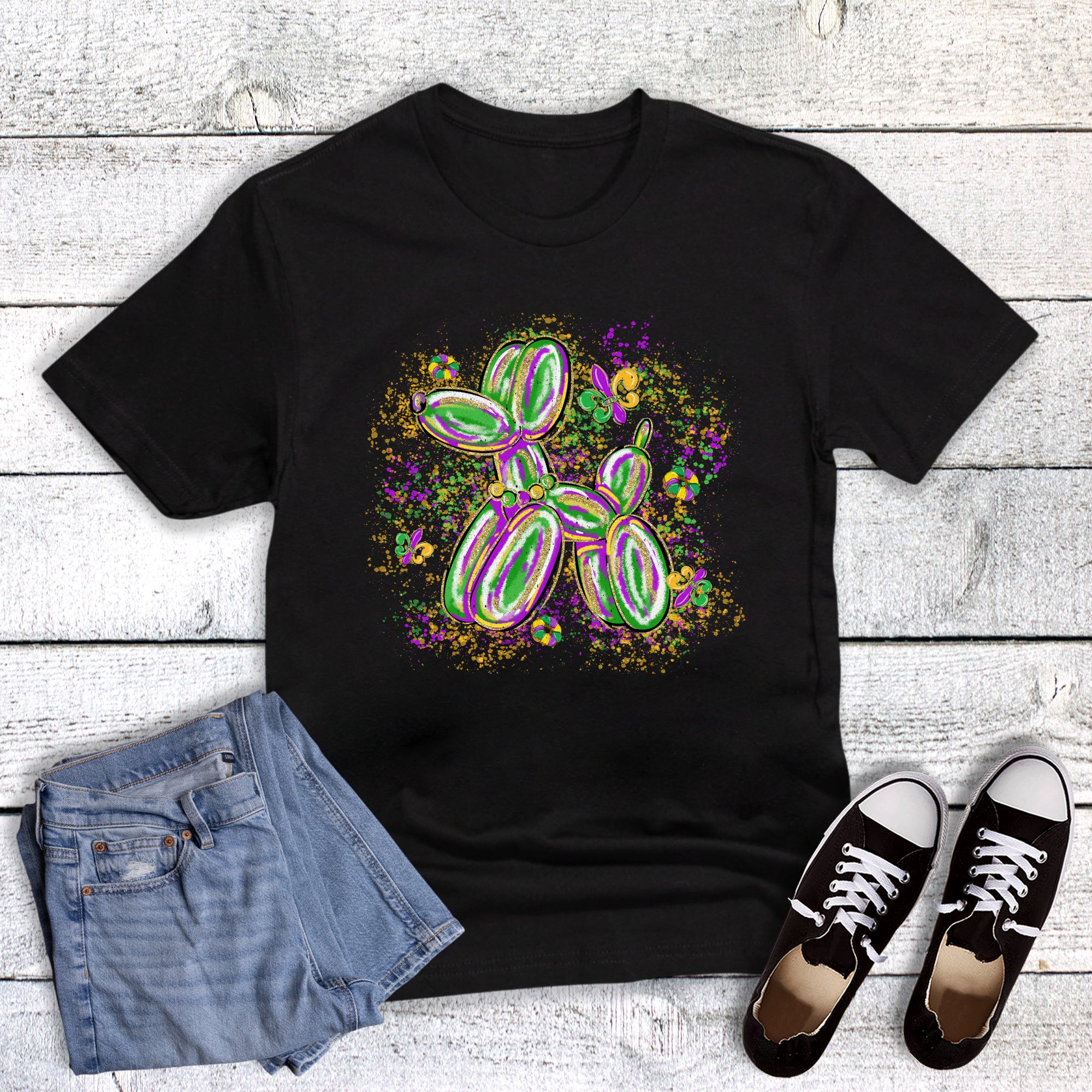 Mardi Gras Dog Brushstroke
