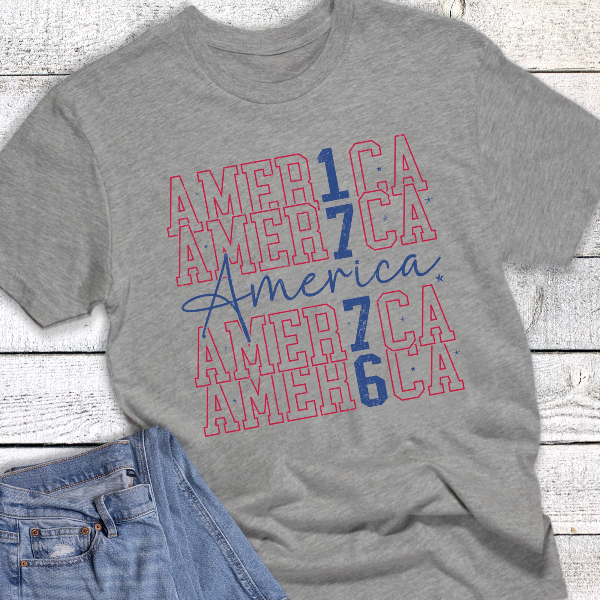 Patriotic America Stacked 1776