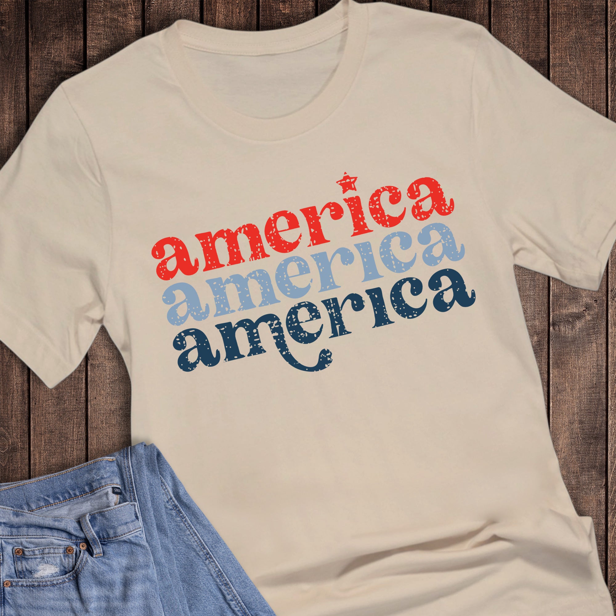 Patriotic America Stacked 4th of July
