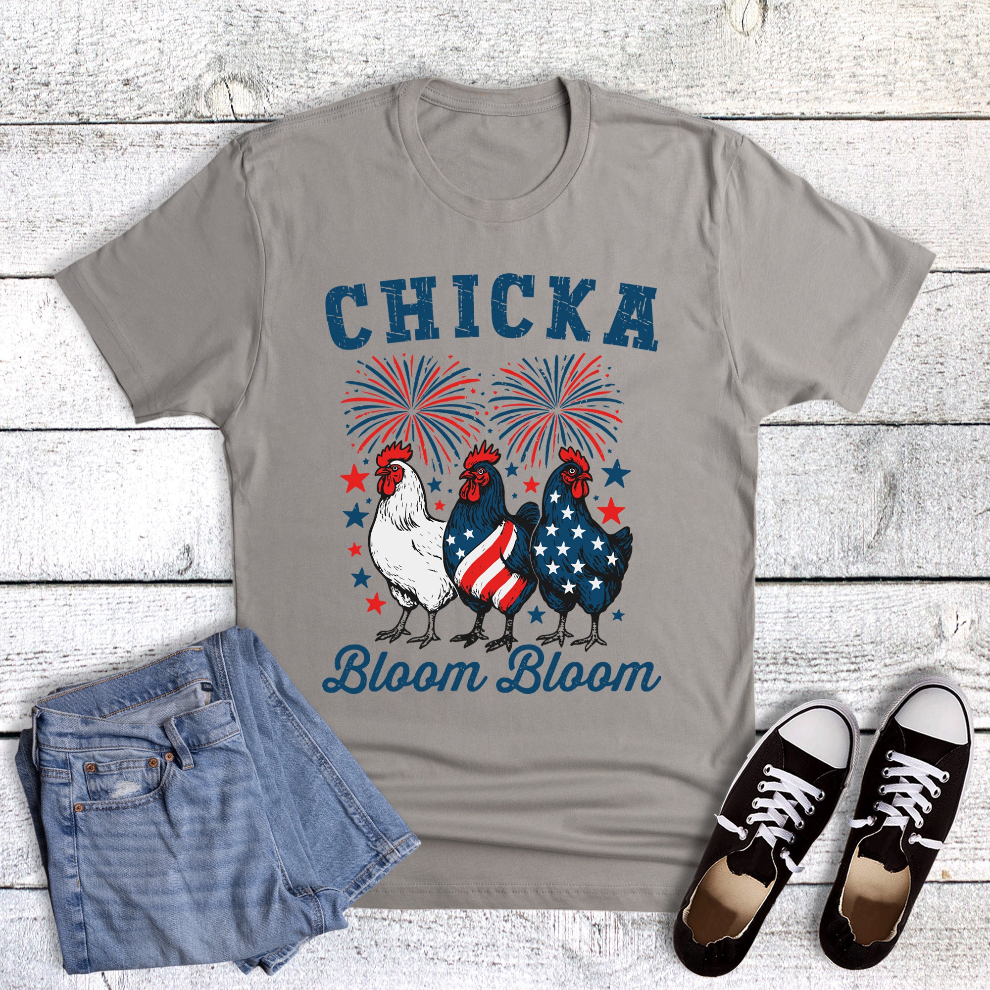 Patriotic Chicka Chicka Bloom Bloom Chickens