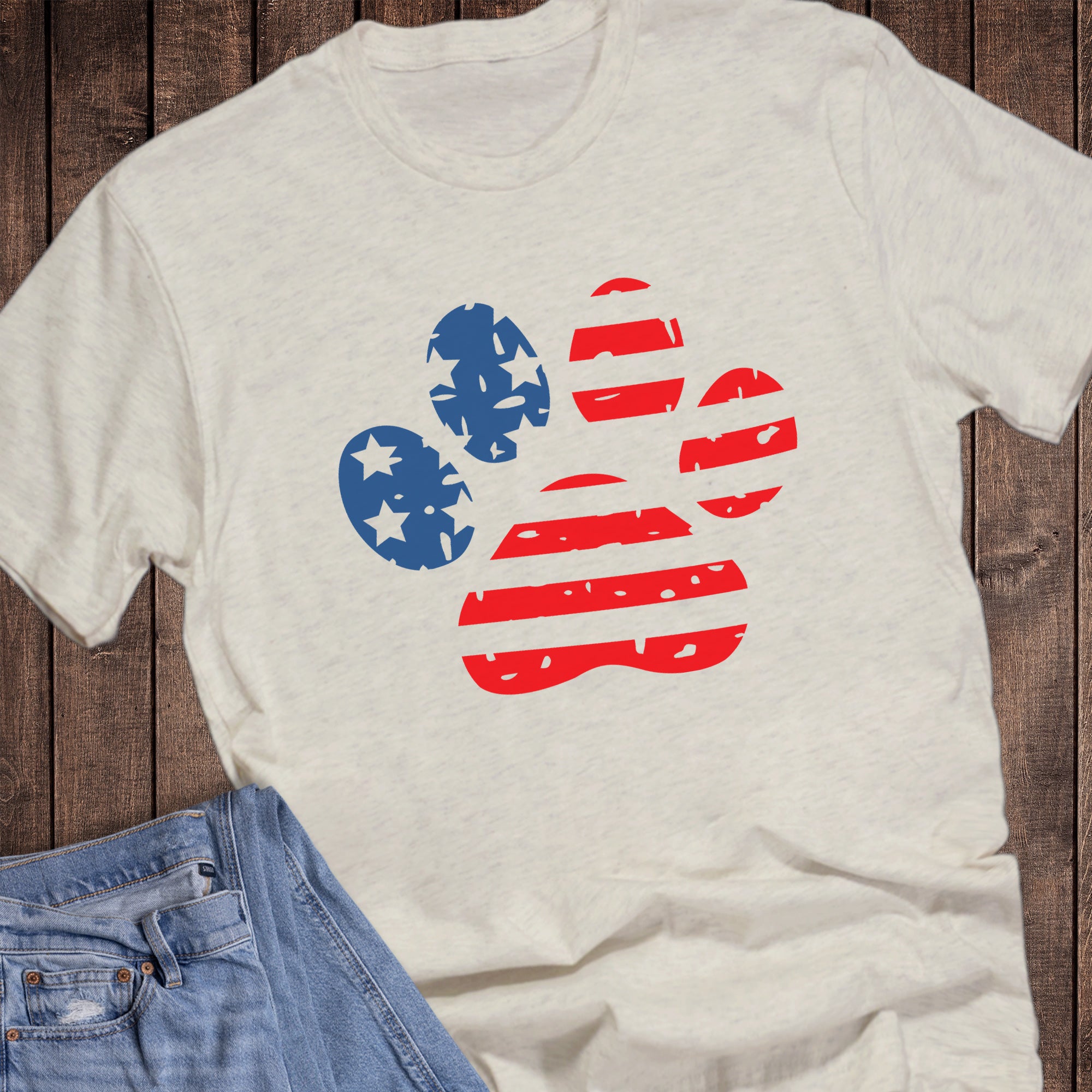 Patriotic Dog Cat Paw