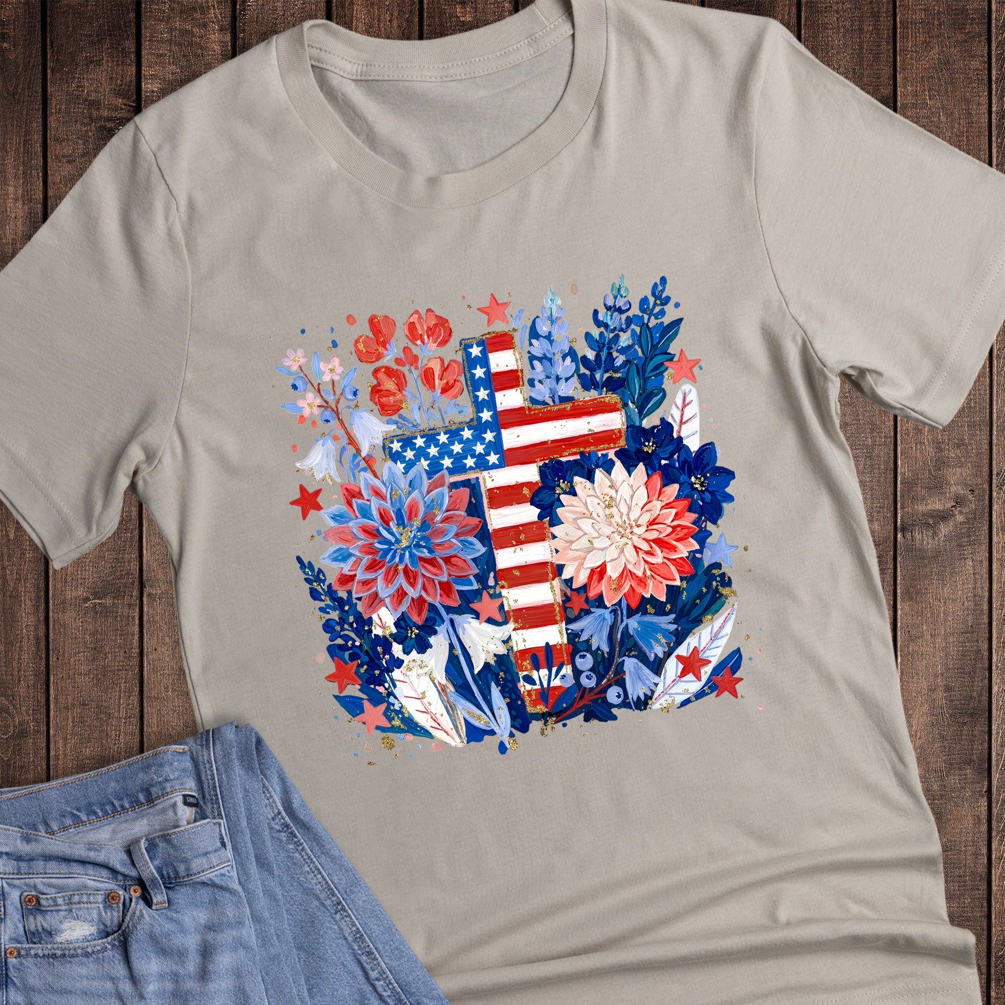 Patriotic Faith Boho Cross