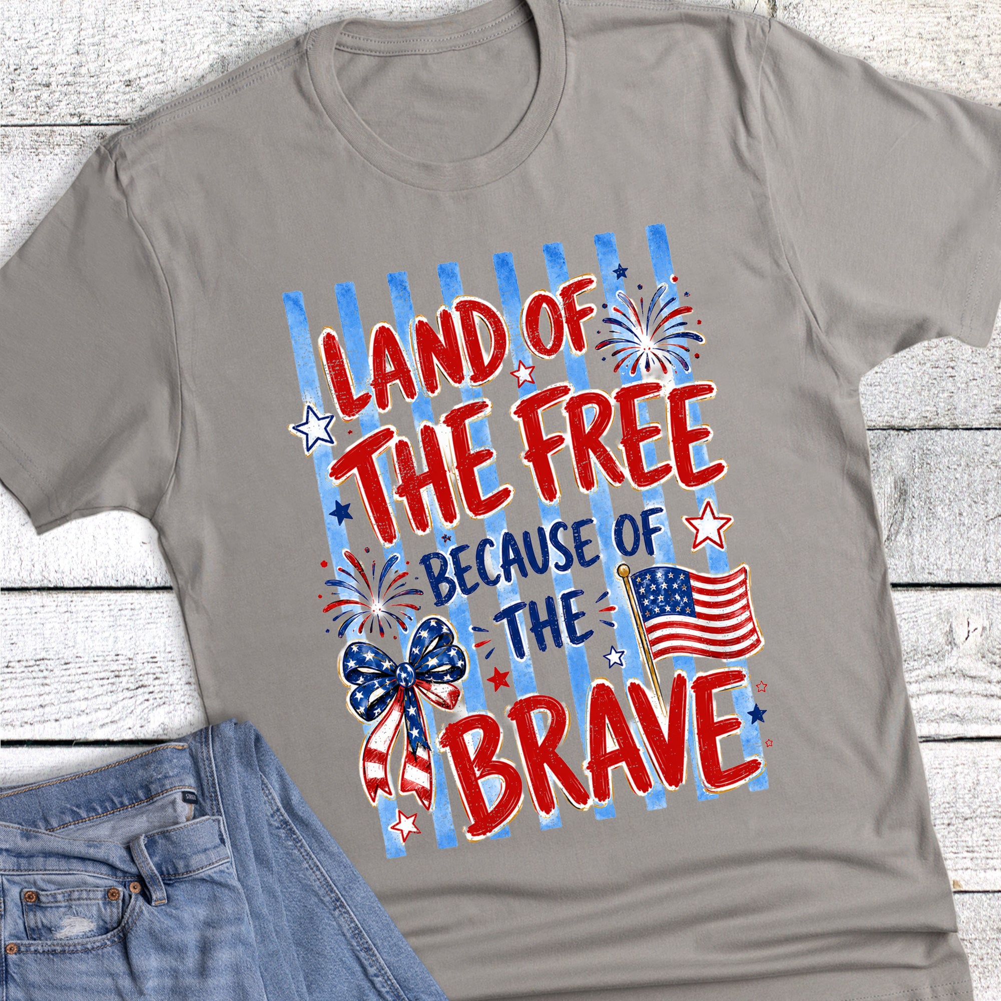 Patriotic Land of the Free Brave Stripes