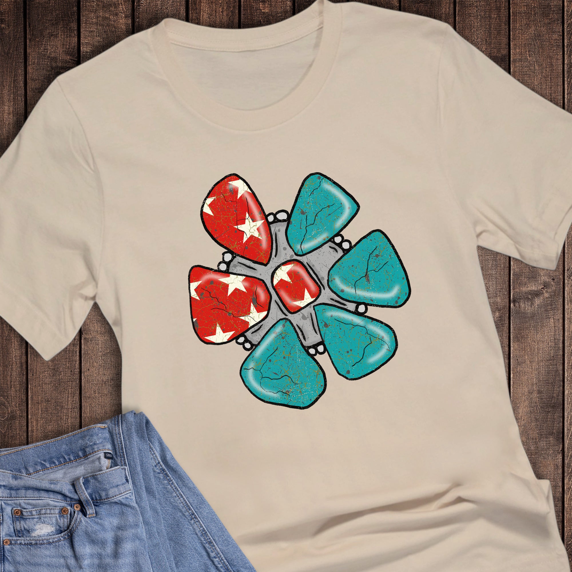 Patriotic Star and Turquoise Stone Western