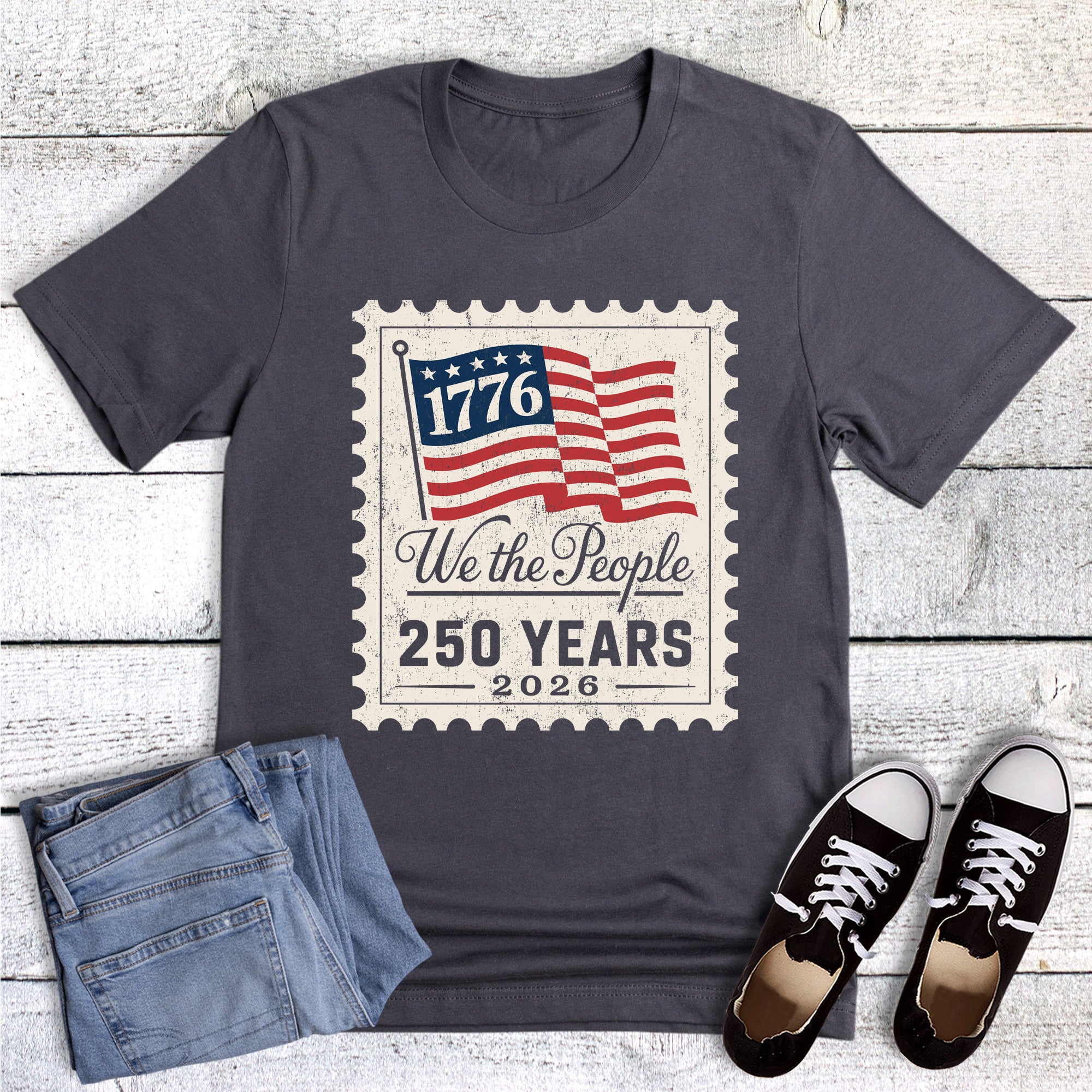 Patriotic We the People 250 Years Stamp