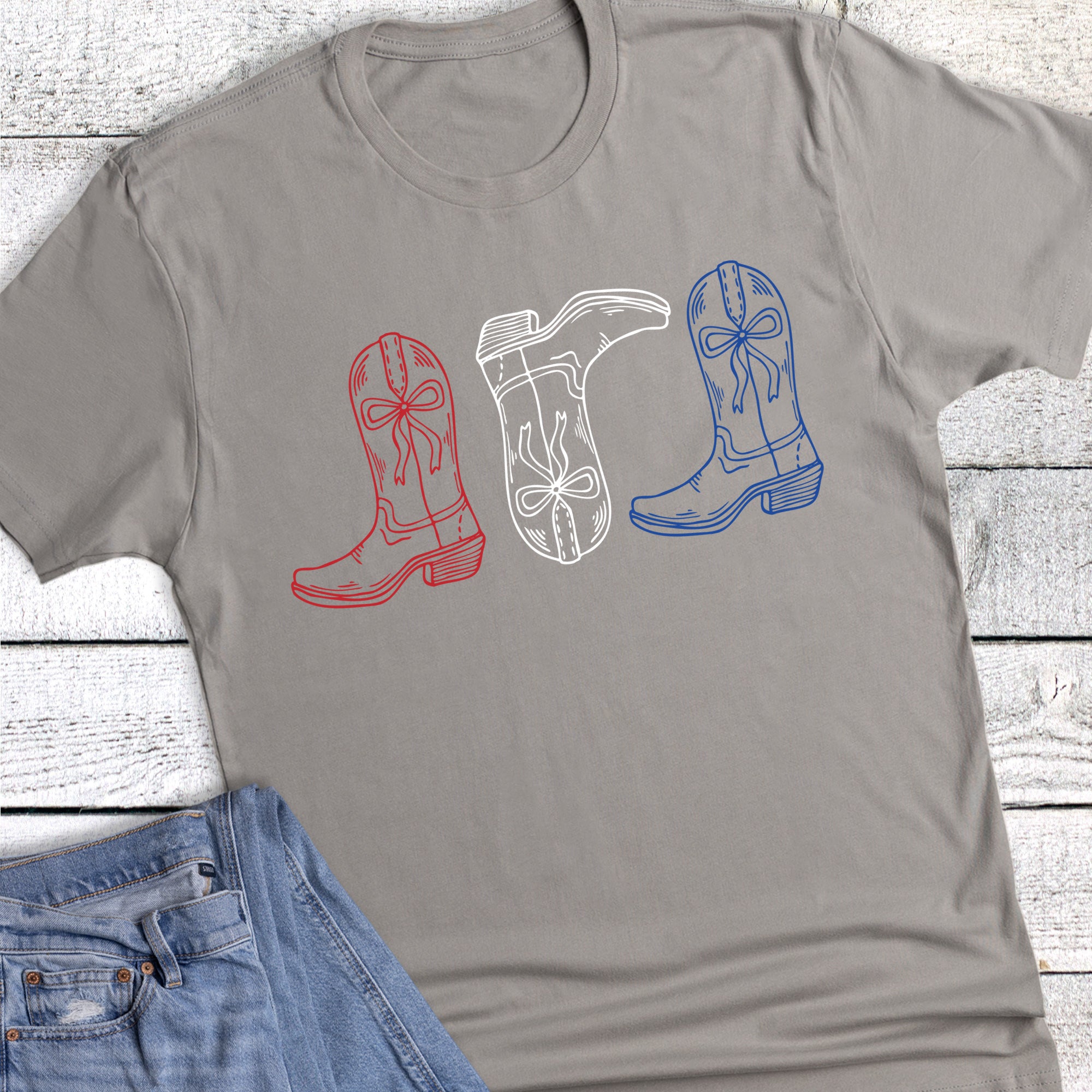 Patriotic Western Boot Trio
