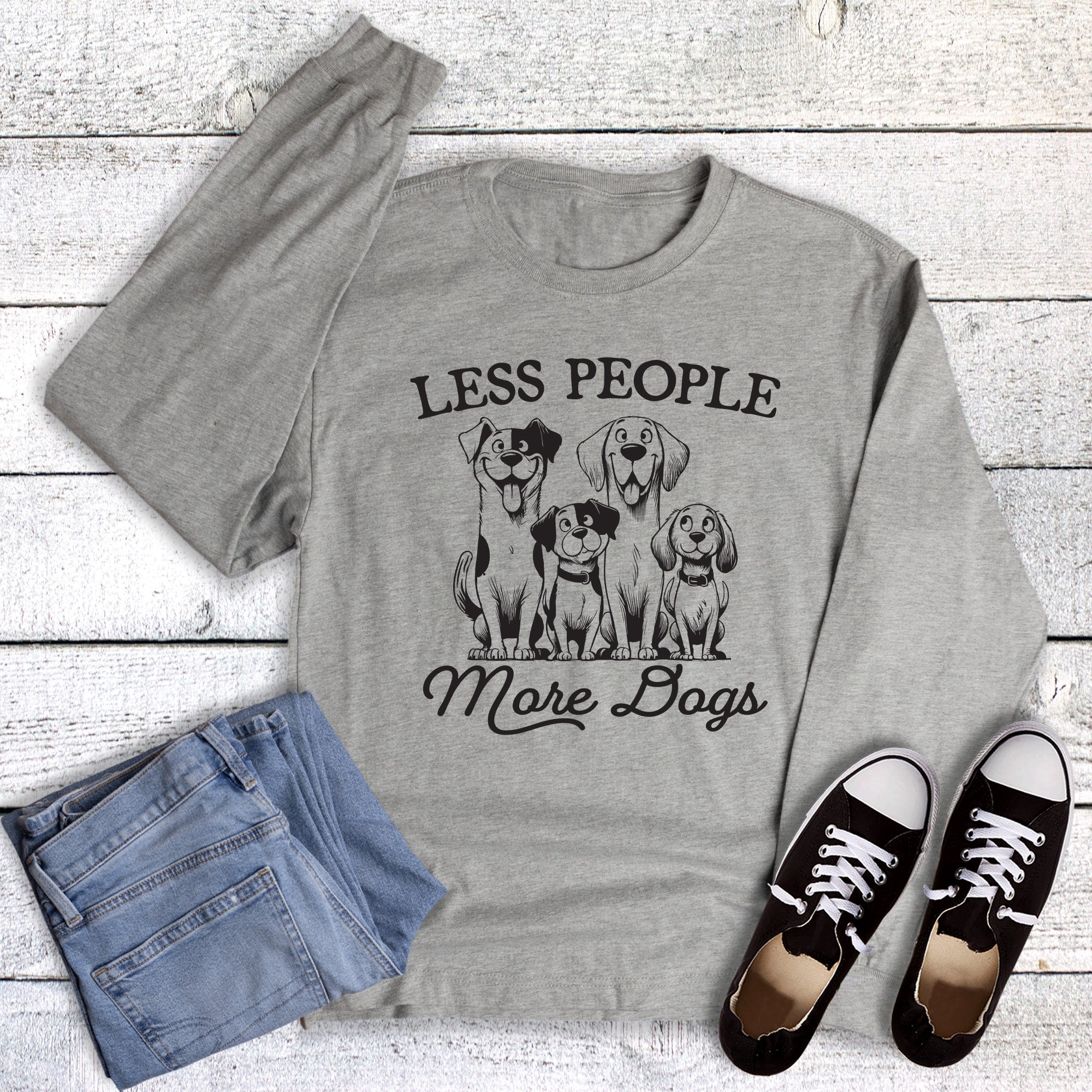 Pets Less People More Dogs Long Sleeve
