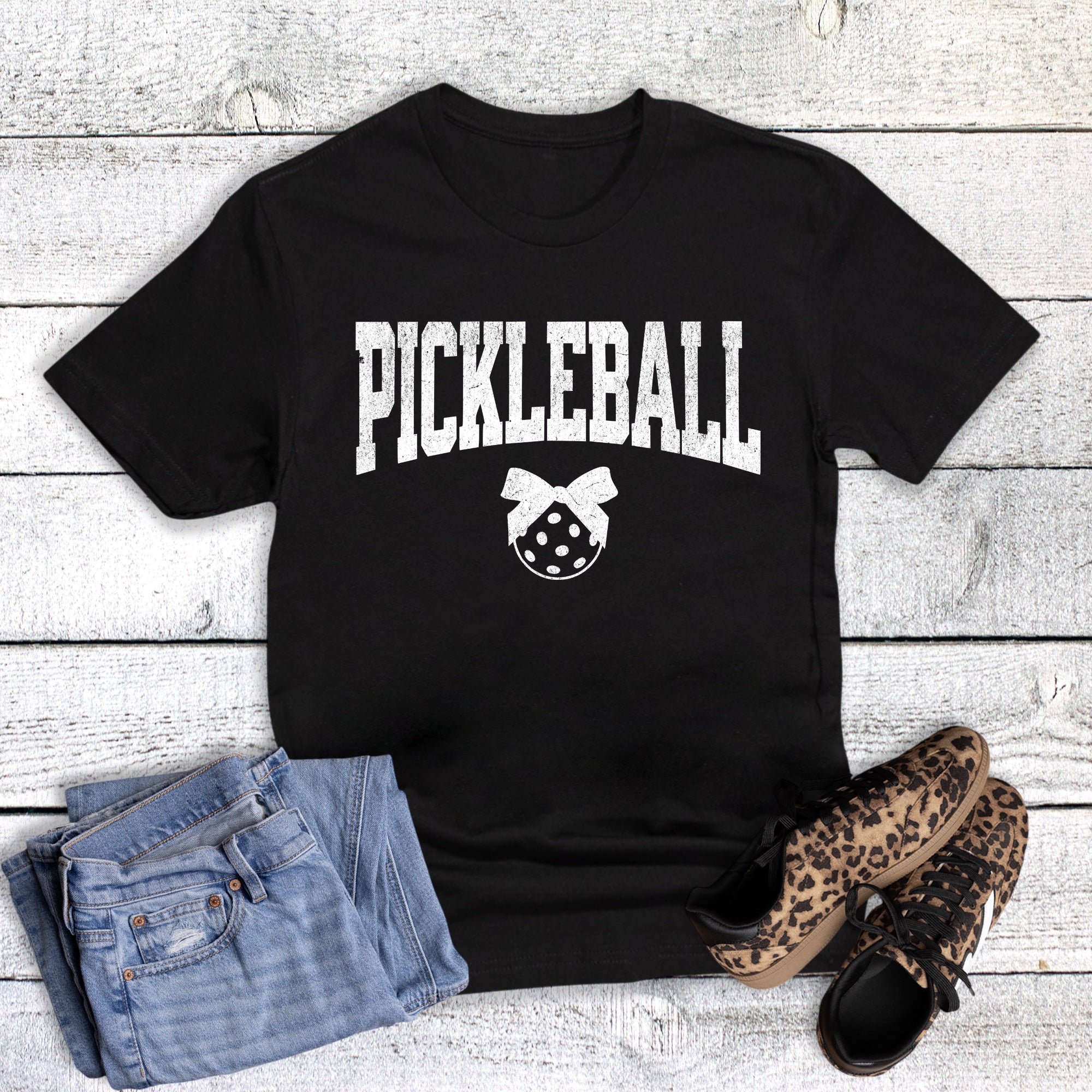 Pickleball Bow Block Letters
