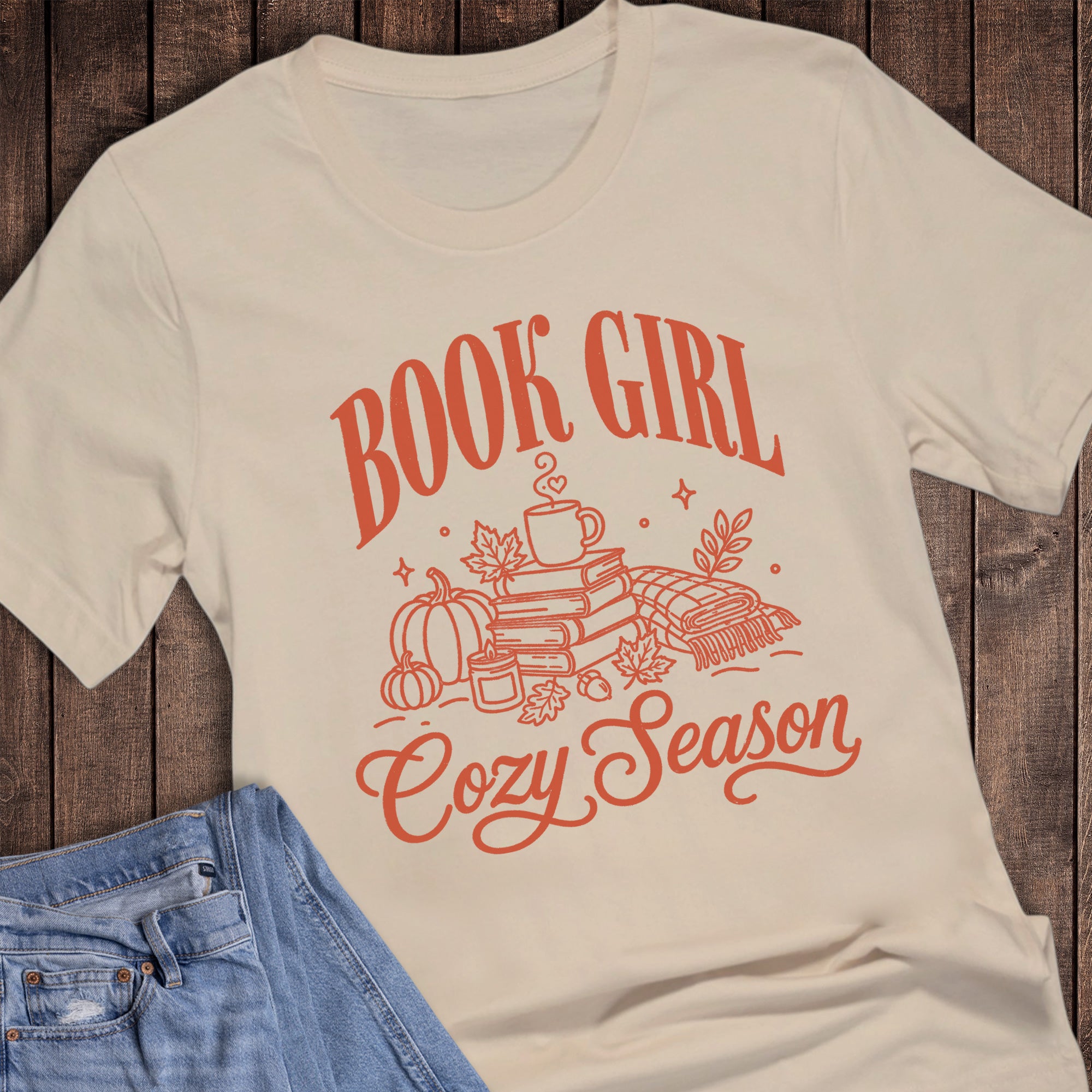 Reading Book Girl Cozy Season Fall