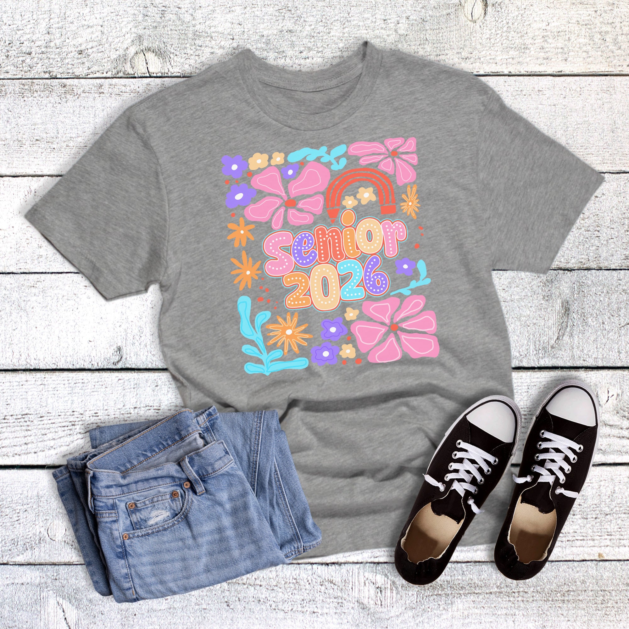 Retro Boho Floral Senior 2026