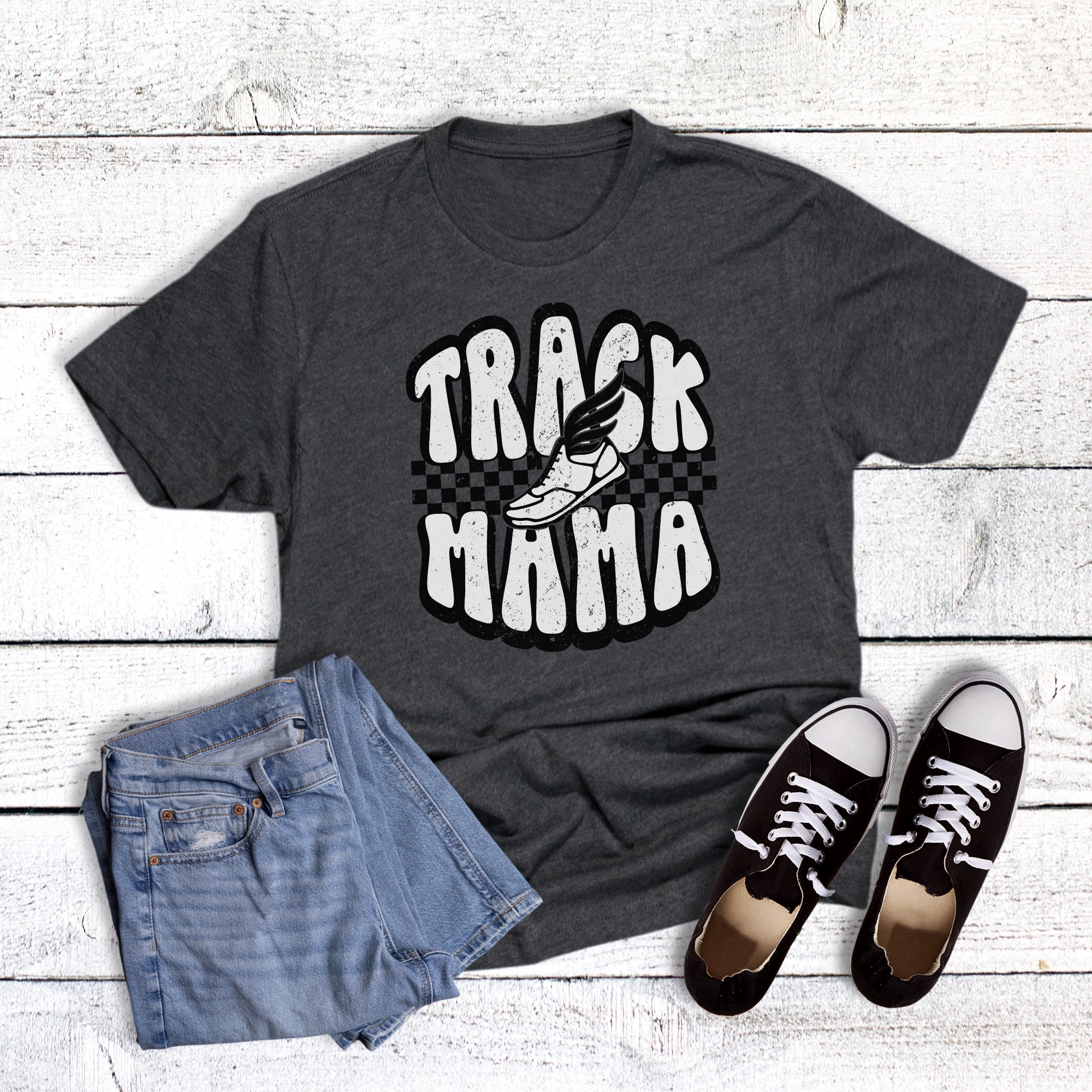 Retro Checkered Track Mama