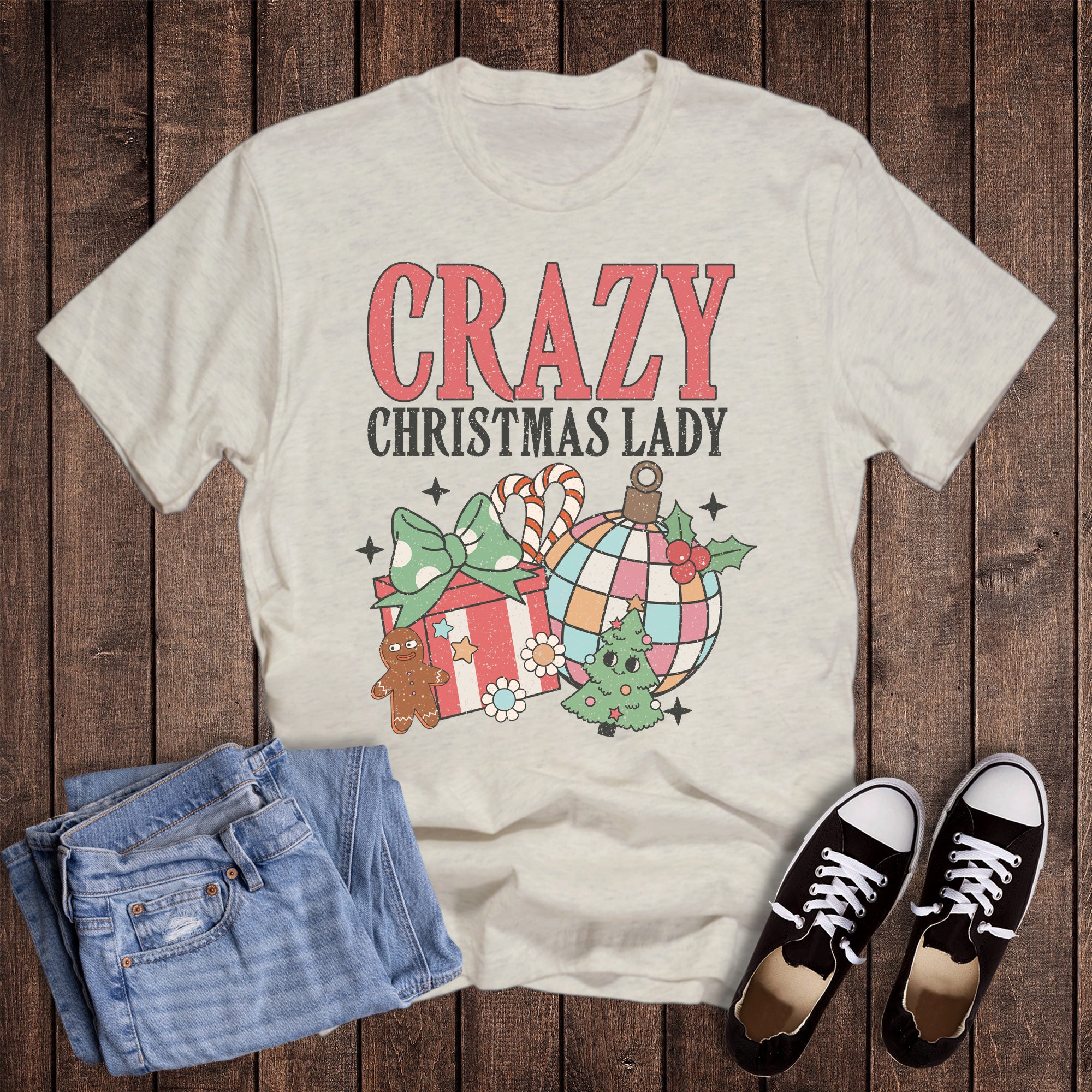 Retro Crazy Christmas Lady