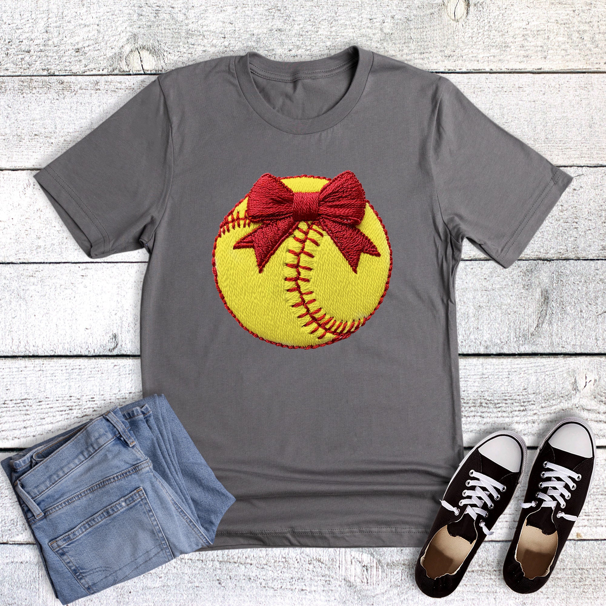 Softball Faux Embroidery