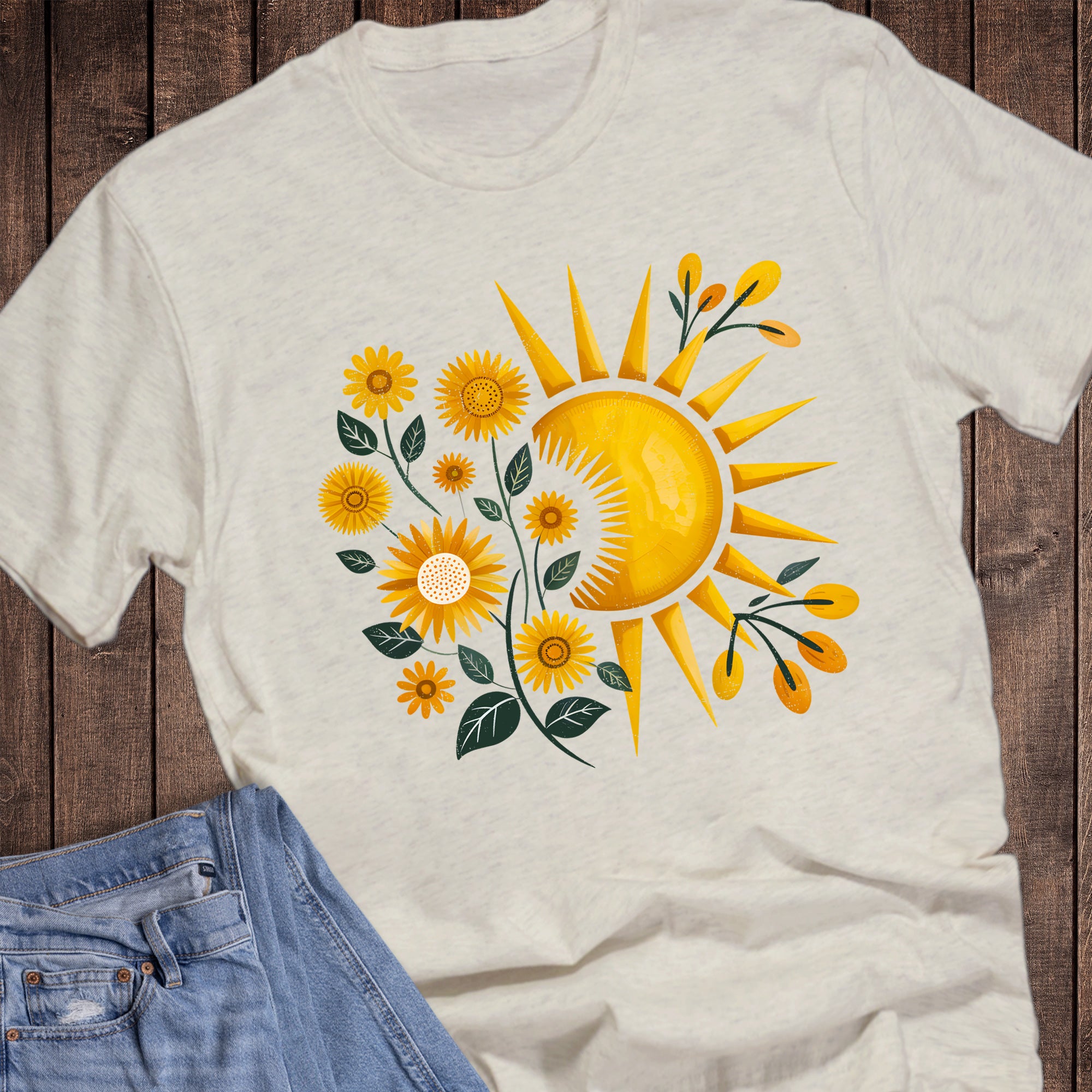 Spring Boho Sun and Flowers