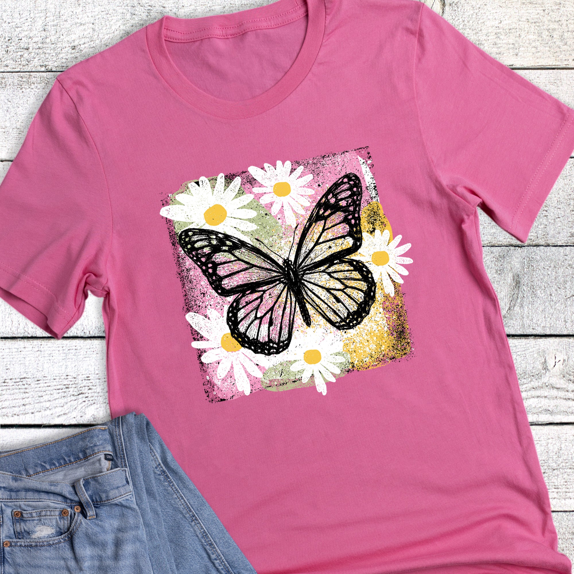 Spring Daisies and Butterfly