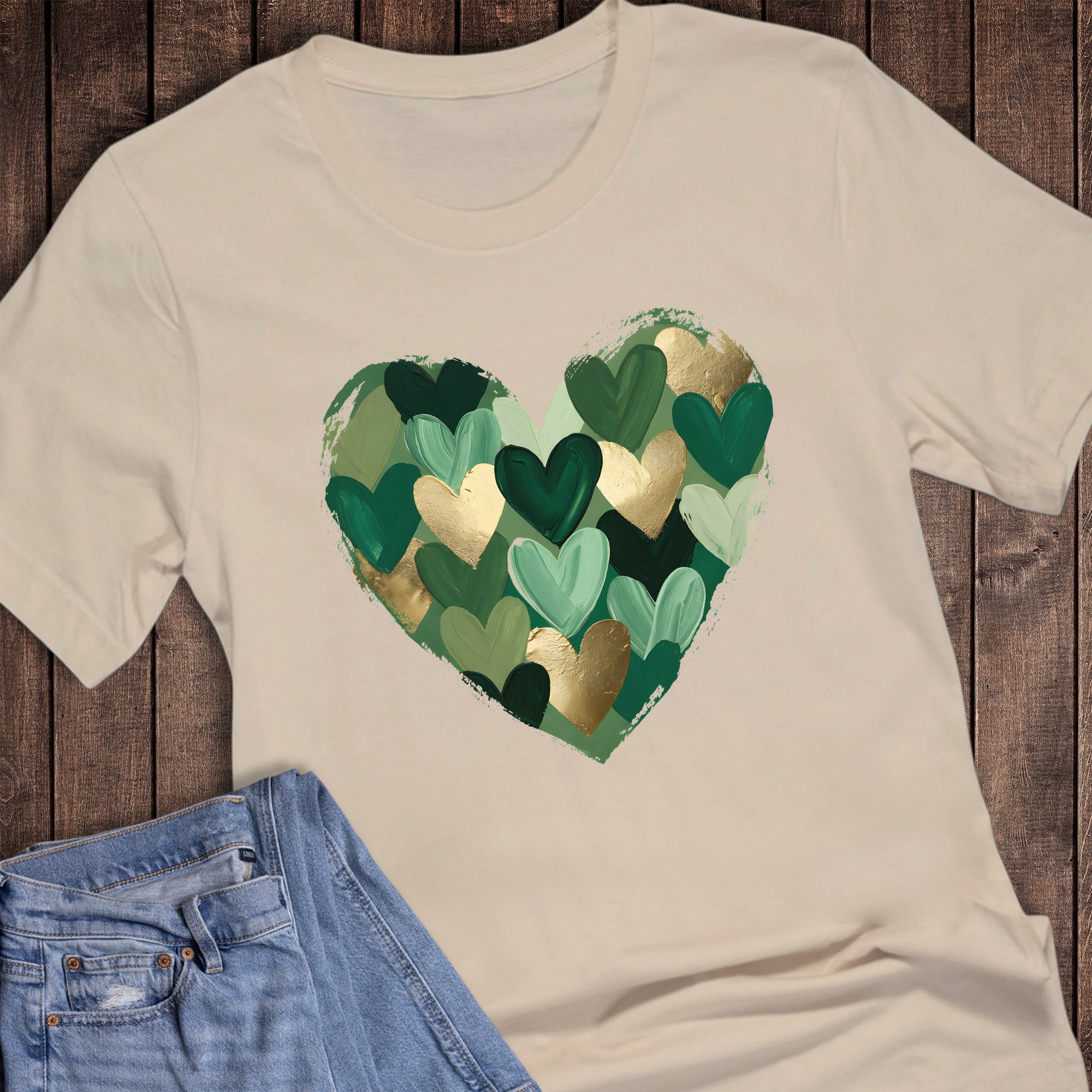 St. Patrick Faux Paint Hearts